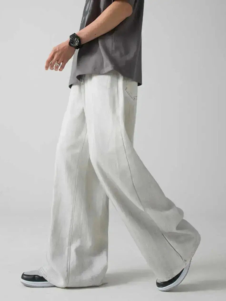 Japanese Brand Retro loose fitting straight leg wide leg jeans Size US 32 / EU 48 - 2 Thumbnail
