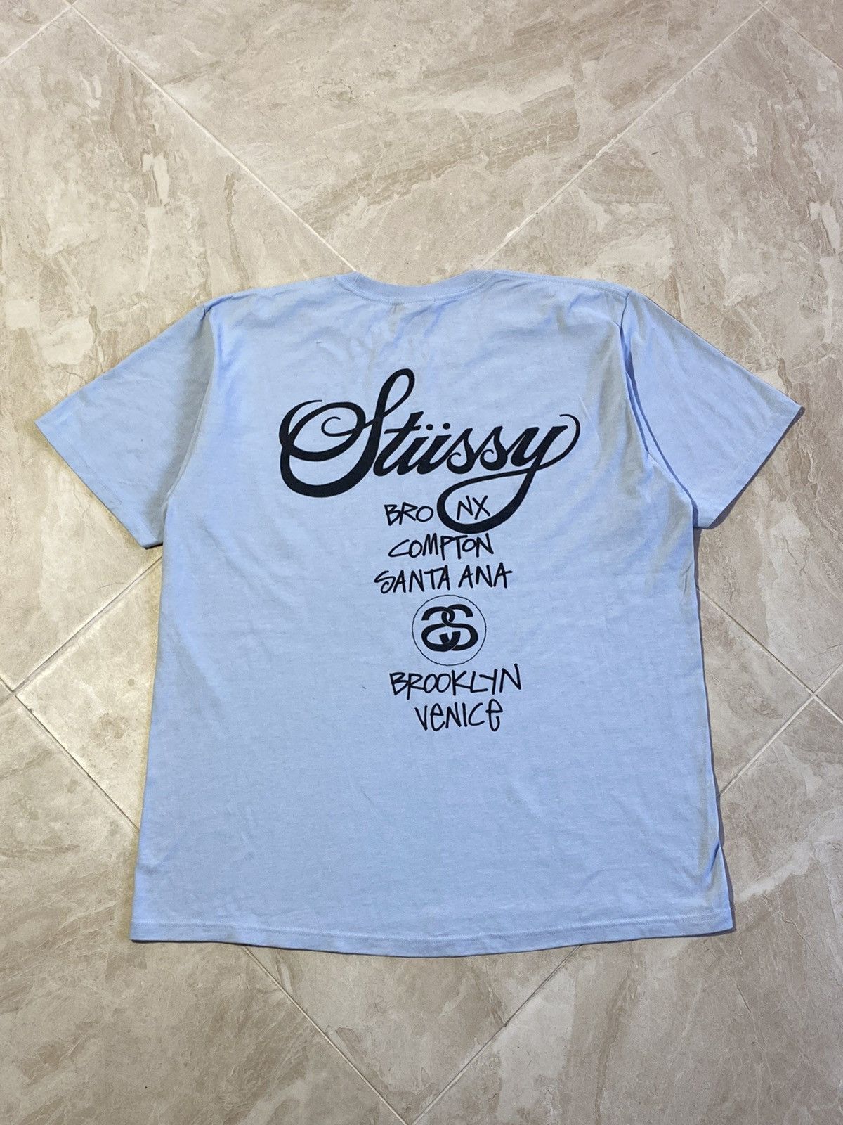 Stussy × Vintage Stussy y2k streetwear style city tour logo t-shirt Size US L / EU 52-54 / 3 - 2 Thumbnail