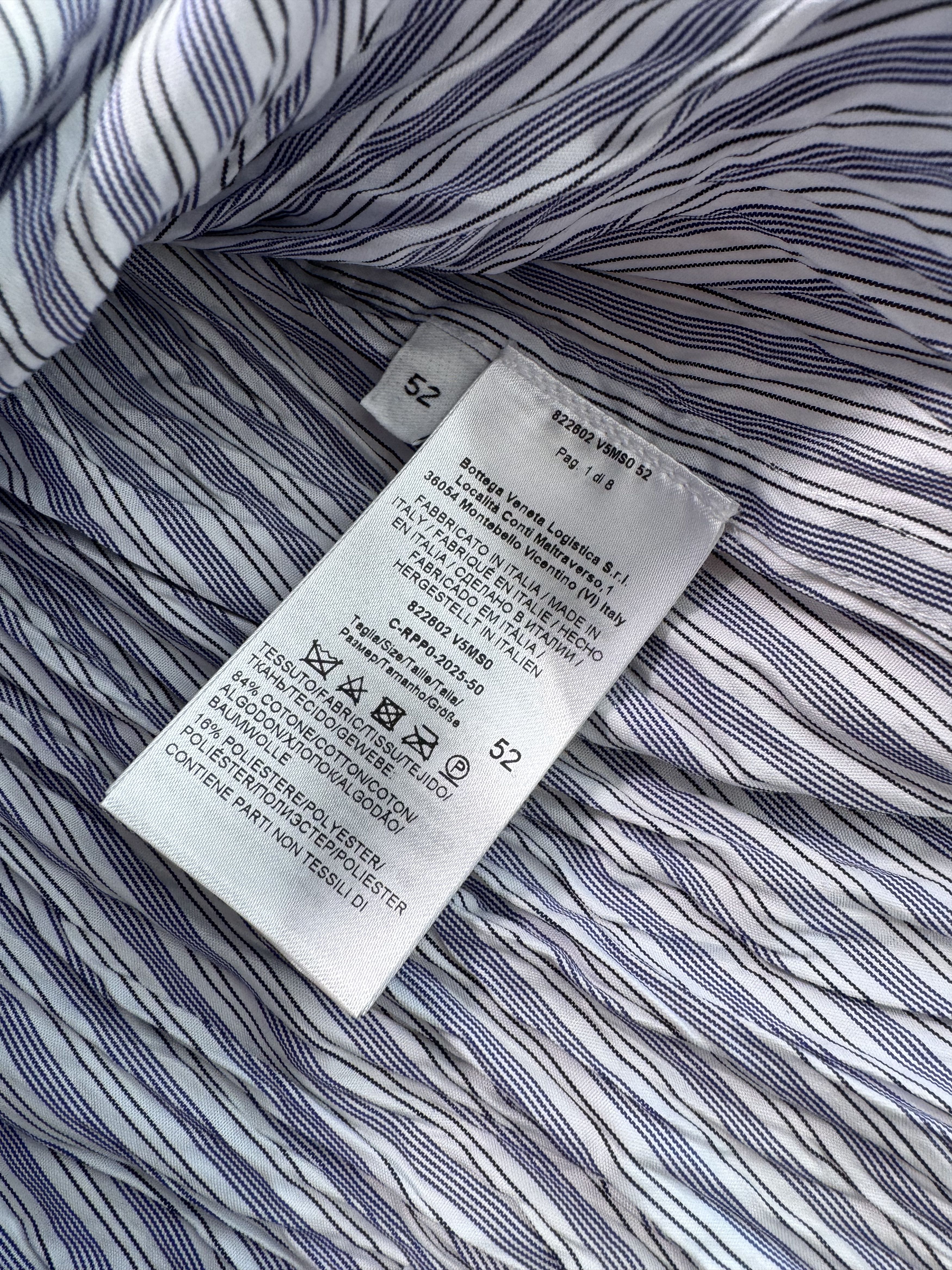 Bottega Veneta Bottega Veneta Crinkle Dress Shirt Pinstripe Size US L / EU 52-54 / 3 - 6 Thumbnail