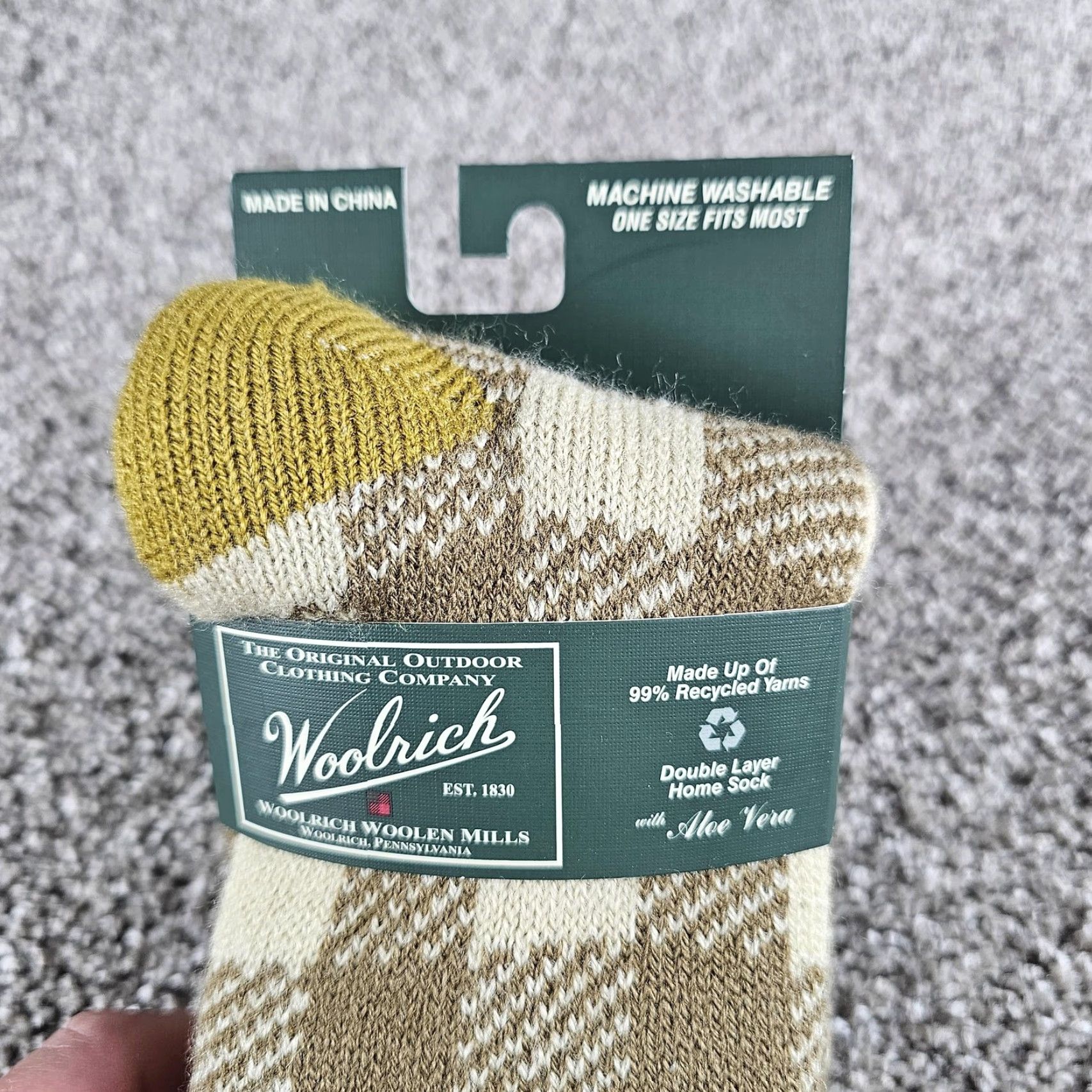 Vintage Woolrich Home Socks One Size Aloe Vera Cozy Slipper Recycled Yarn Plaid House So Size ONE SIZE - 2 Thumbnail