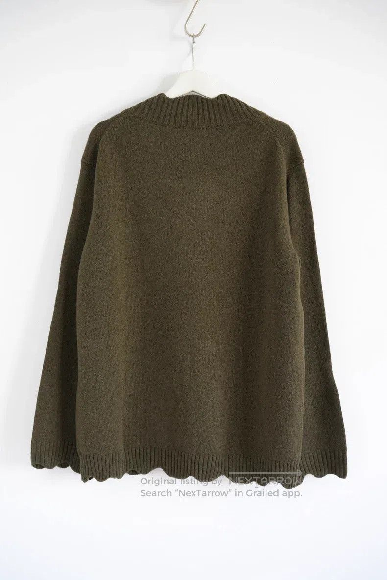 Yohji Yamamoto YOHJI YAMAMOTO Wave Collar Olive Green Sweater Size US L / EU 52-54 / 3 - 2 Thumbnail