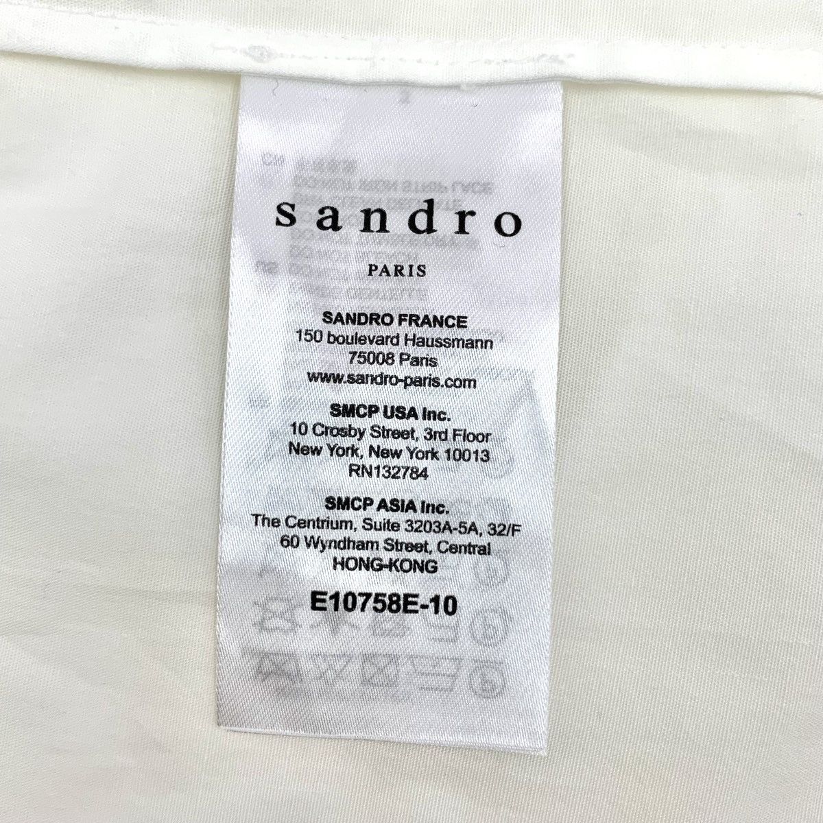 Sandro Sandro White Lace Trim Cotton Long Sleeve T-Shirt K26WX Size M / US 6-8 / IT 42-44 - 8 Thumbnail