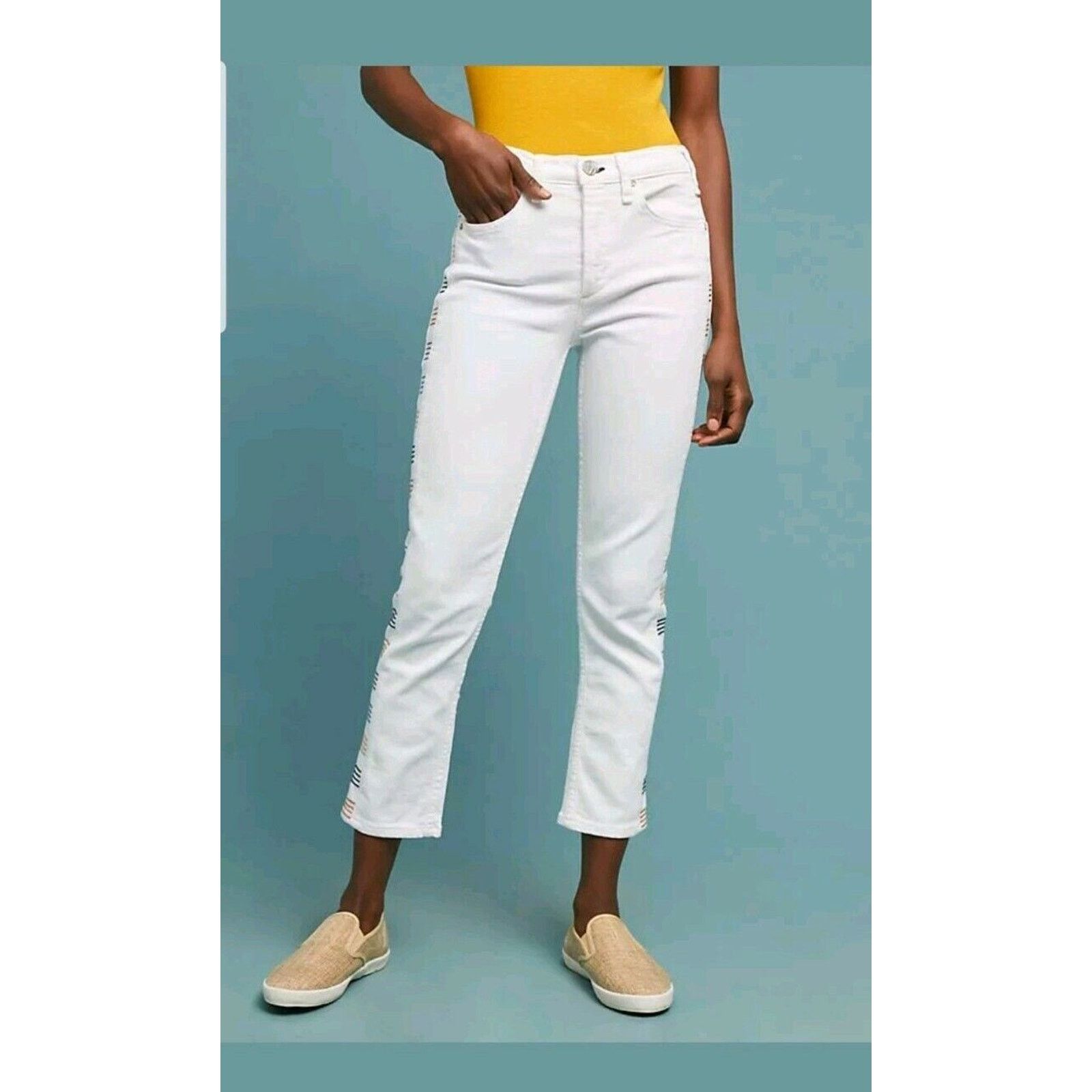 Anthropologie Anthropologie McGUIRE VALETTA HIGH-RISE CROPPED JEANS Sz 25 Size 25" / US 0 / IT 36 - 3 Thumbnail