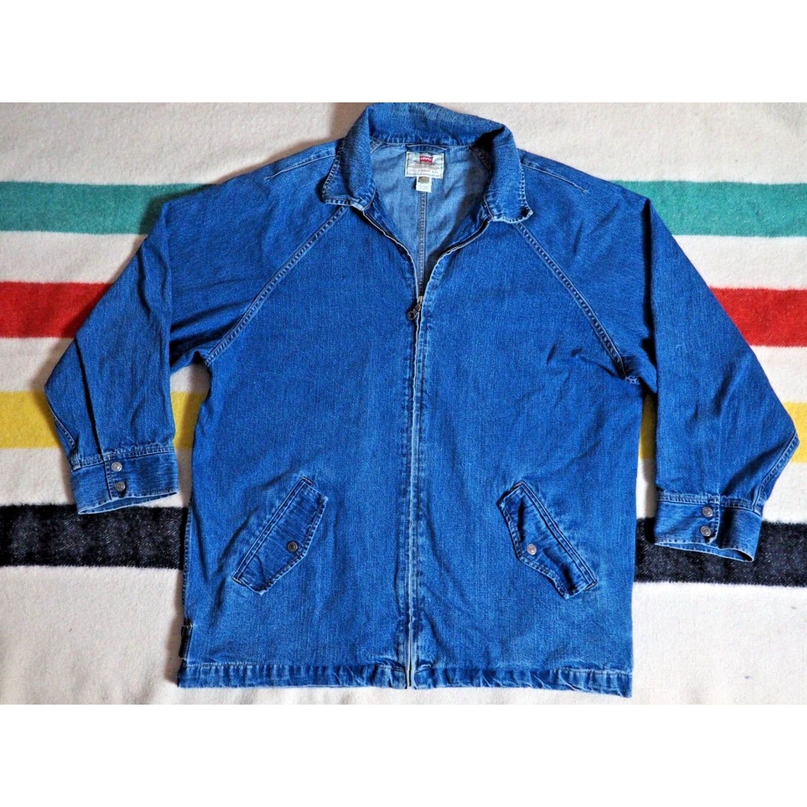 Levi's VINTAGE Levi's Denim Full Zip Chore Barn Coat Jacket Mens XL Blue 90s EUC Size US XL / EU 56 / 4 - 2 Thumbnail
