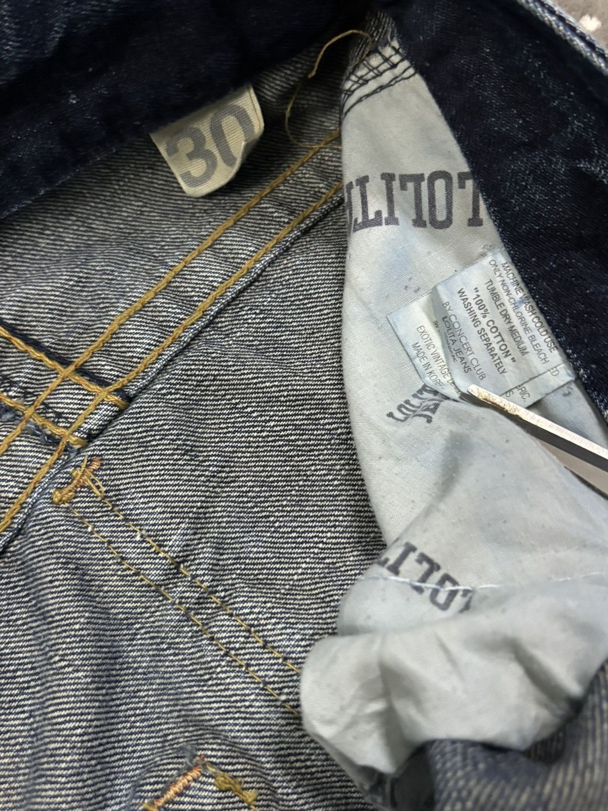 If Six Was Nine Vintage Japanese Brand Lolita Whiskers Distressed Punk Jeans Size US 32 / EU 48 - 18 Thumbnail