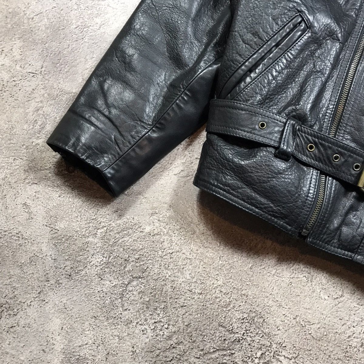 Vintage Vintage 90s Japanese Biker Jacket Black Leather Punk Baggy M Size M / US 6-8 / IT 42-44 - 4 Thumbnail
