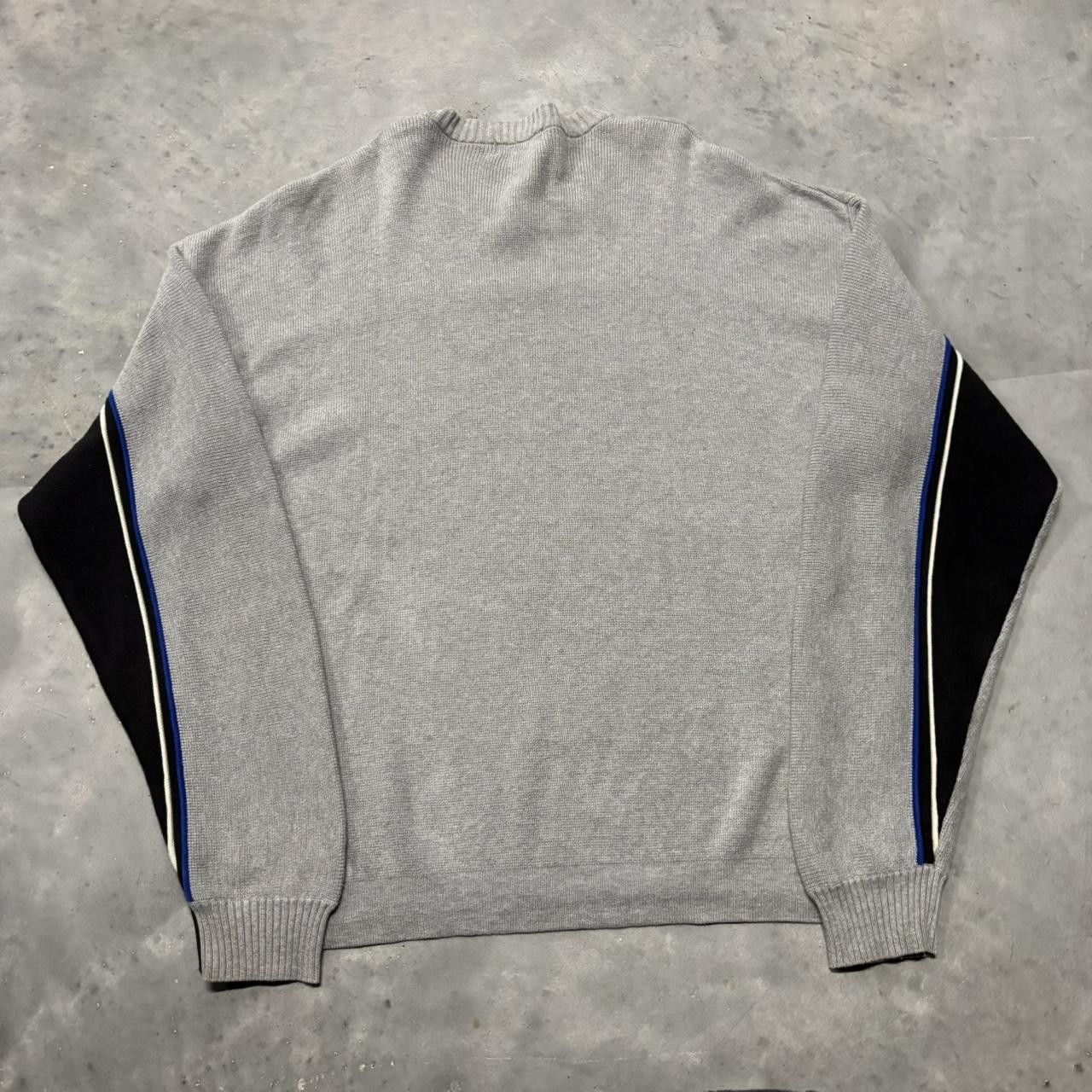 Japanese Brand × Vintage Crazy Vintage Y2K/2000s Grunge Grey Black Striped Skater Sweater! Size US XXL / EU 58 / 5 - 6 Thumbnail