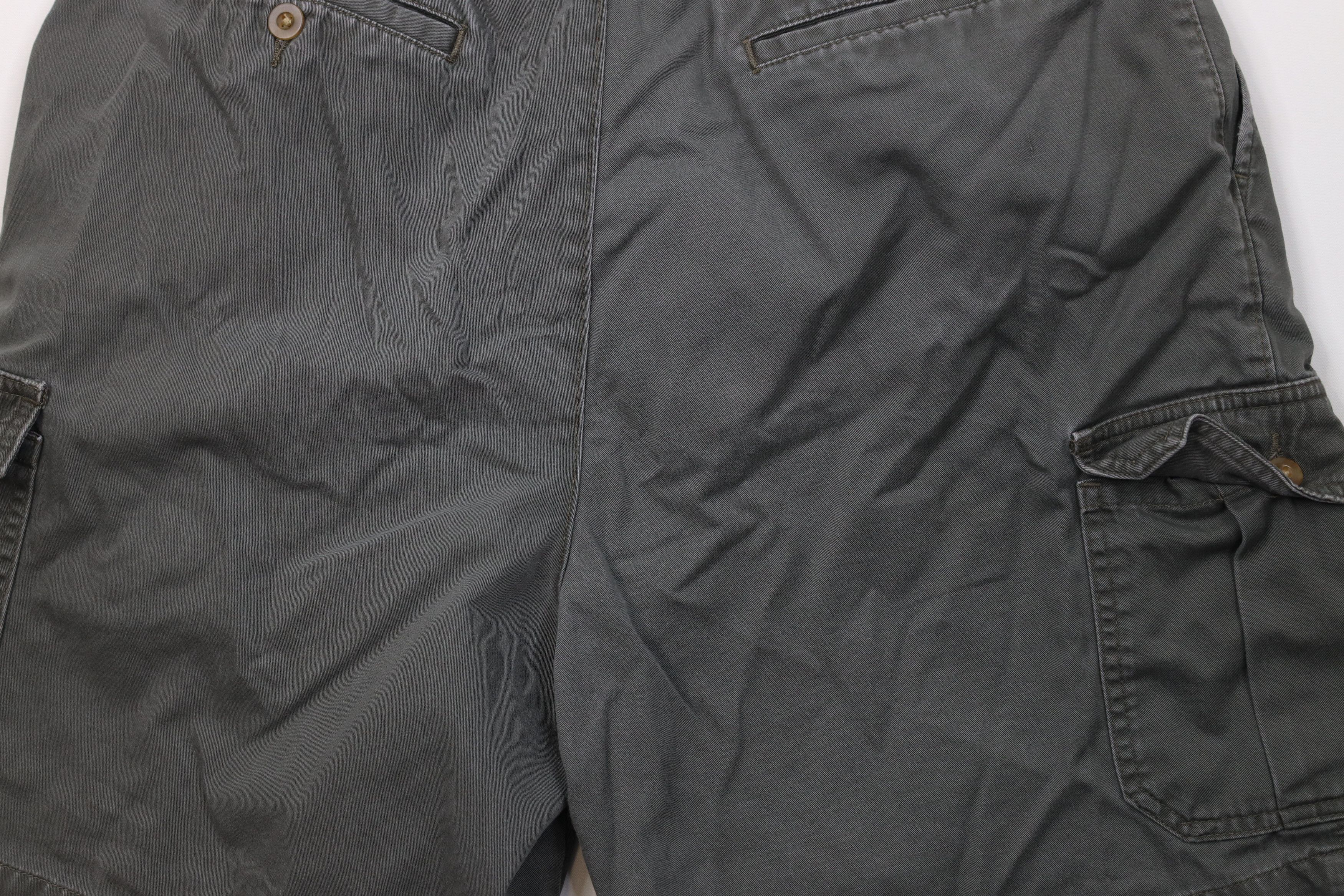Vintage Vintage 90s Streetwear Above Knee Cargo Shorts Green Cotton Size US 36 / EU 52 - 10 Thumbnail