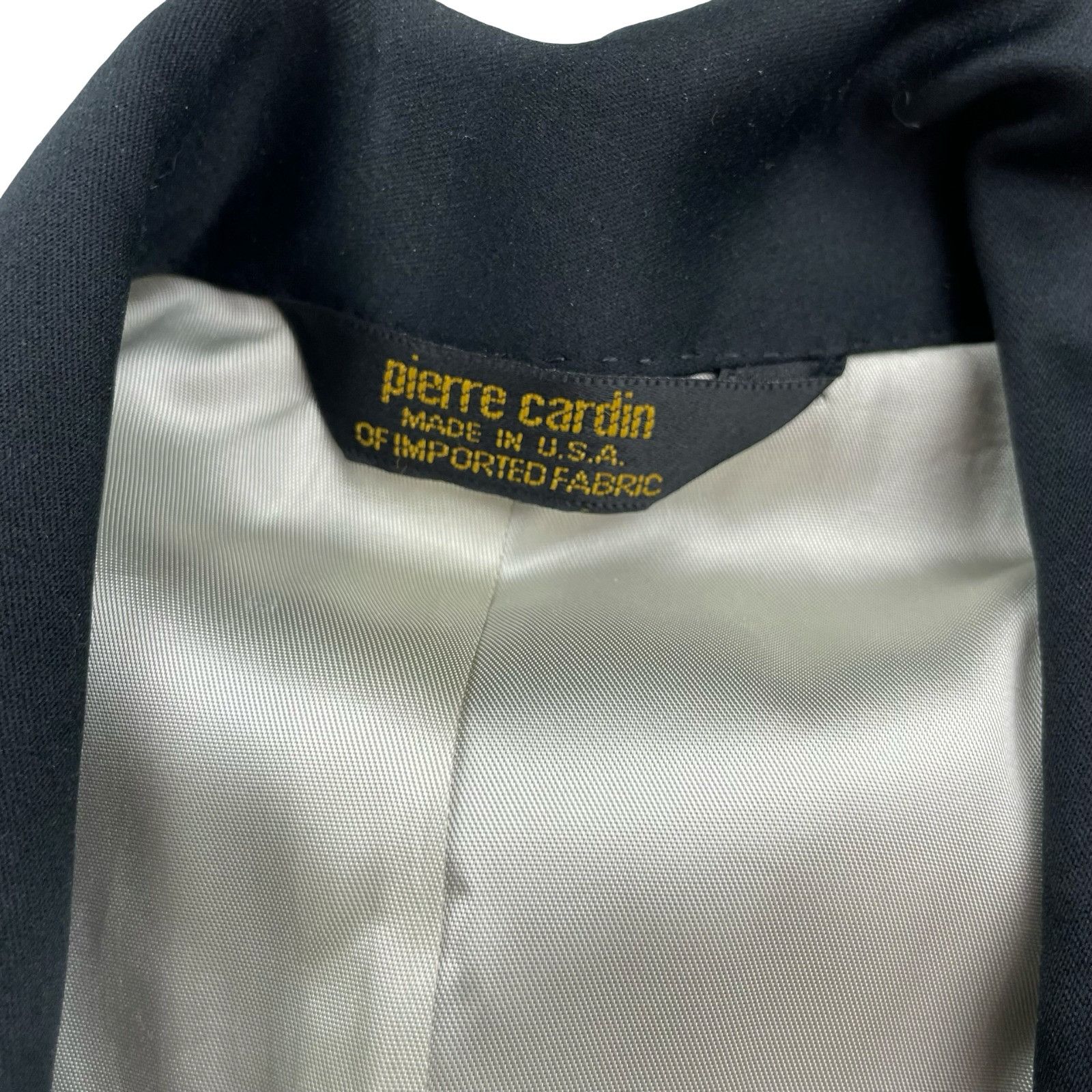 Pierre Cardin VTG Pierre Cardin Men's 100% Wool Tuxedo Jacket Black Shadow Size 40L - 5 Thumbnail