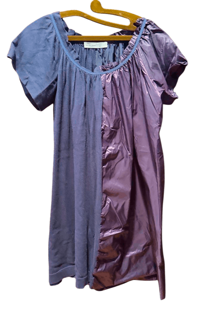 Sacai Sacai Purple Navy Blue Cotton Nylon Mini Dress Size S Size S / US 4 / IT 40 - 1 Thumbnail