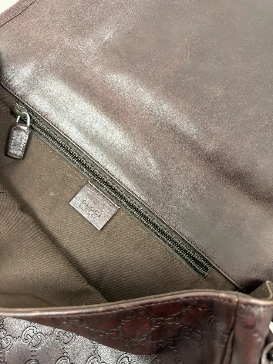 Gucci 2000s Gucci Monogramm G Brown Leather Shoulder Bag Size ONE SIZE - 11 Thumbnail