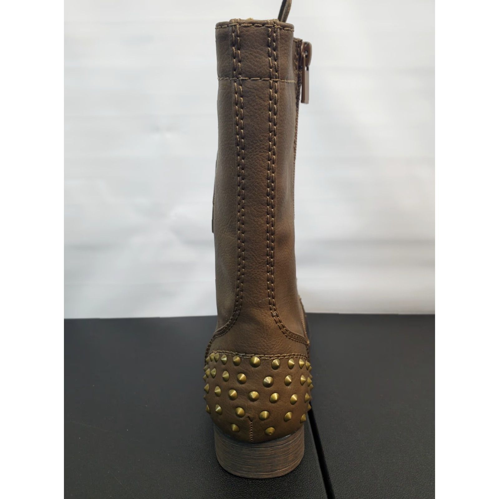 Vintage Rouge Combat Cowboy Boots Brown Studded Round Toe Lace Up Womens Size 8 Size US 8 / IT 38 - 7 Thumbnail