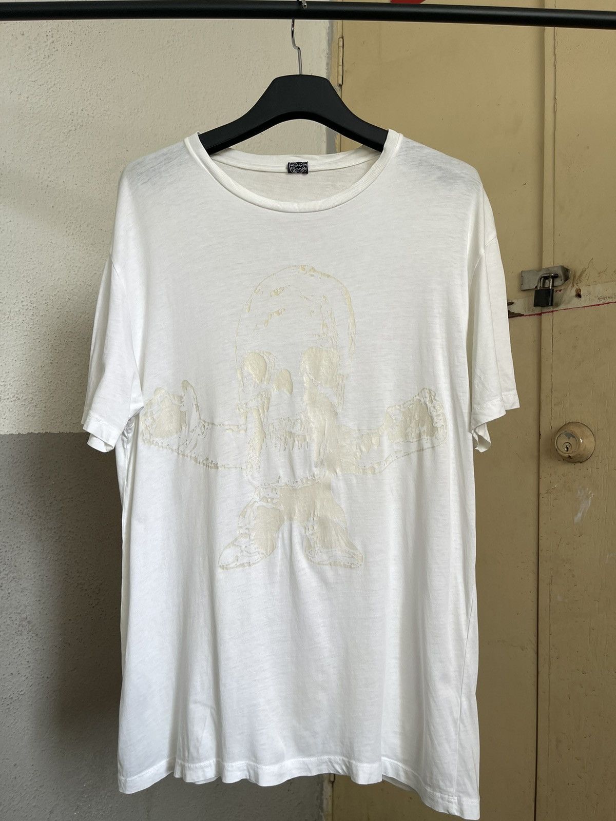 Chrome Hearts Vintage Chrome Hearts Harris Teeter White on White Logo Tee Size US M / EU 48-50 / 2 - 2 Thumbnail