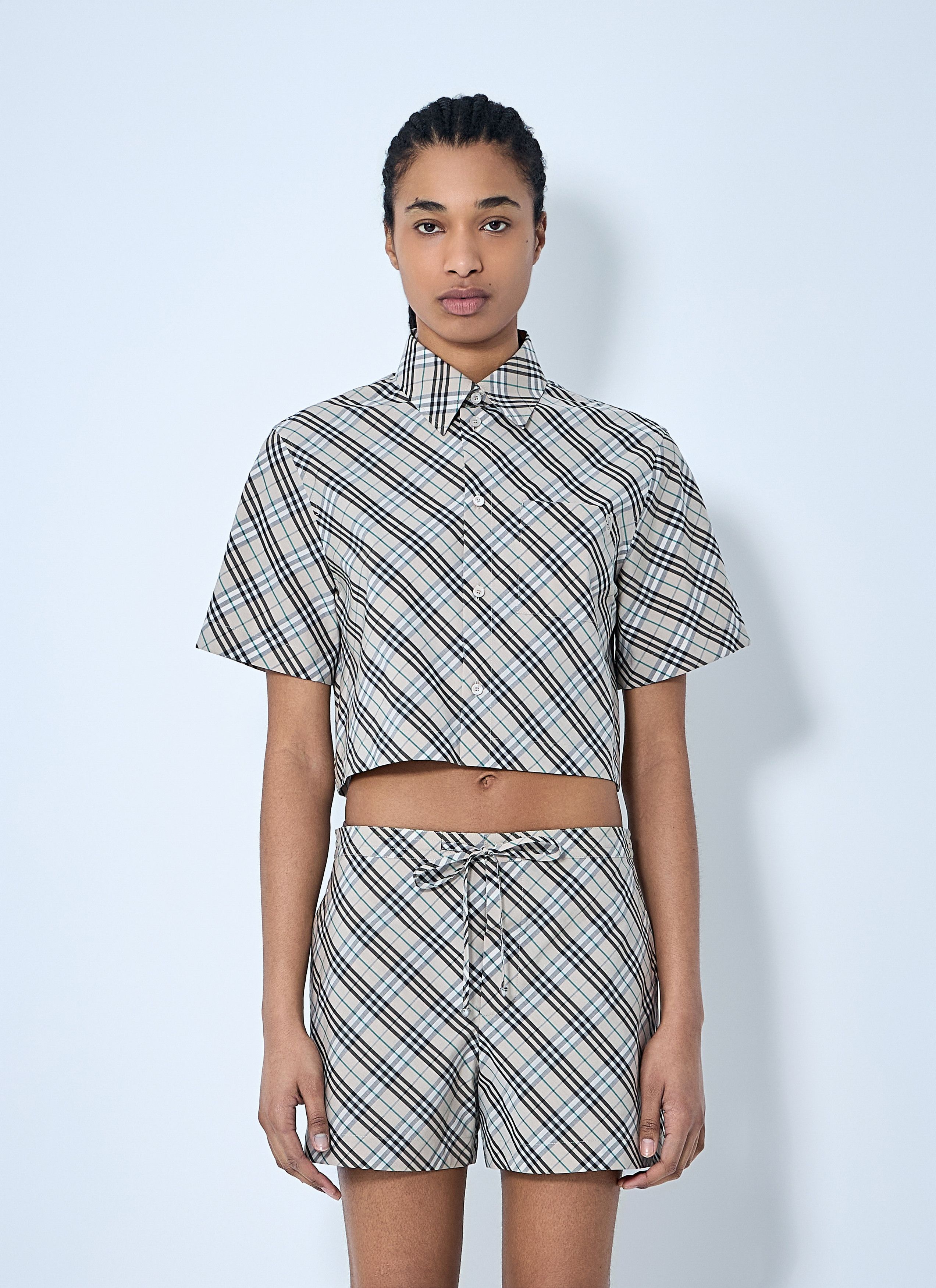 Burberry Crop Check Shirt Size M / US 6-8 / IT 42-44 - 1 Thumbnail