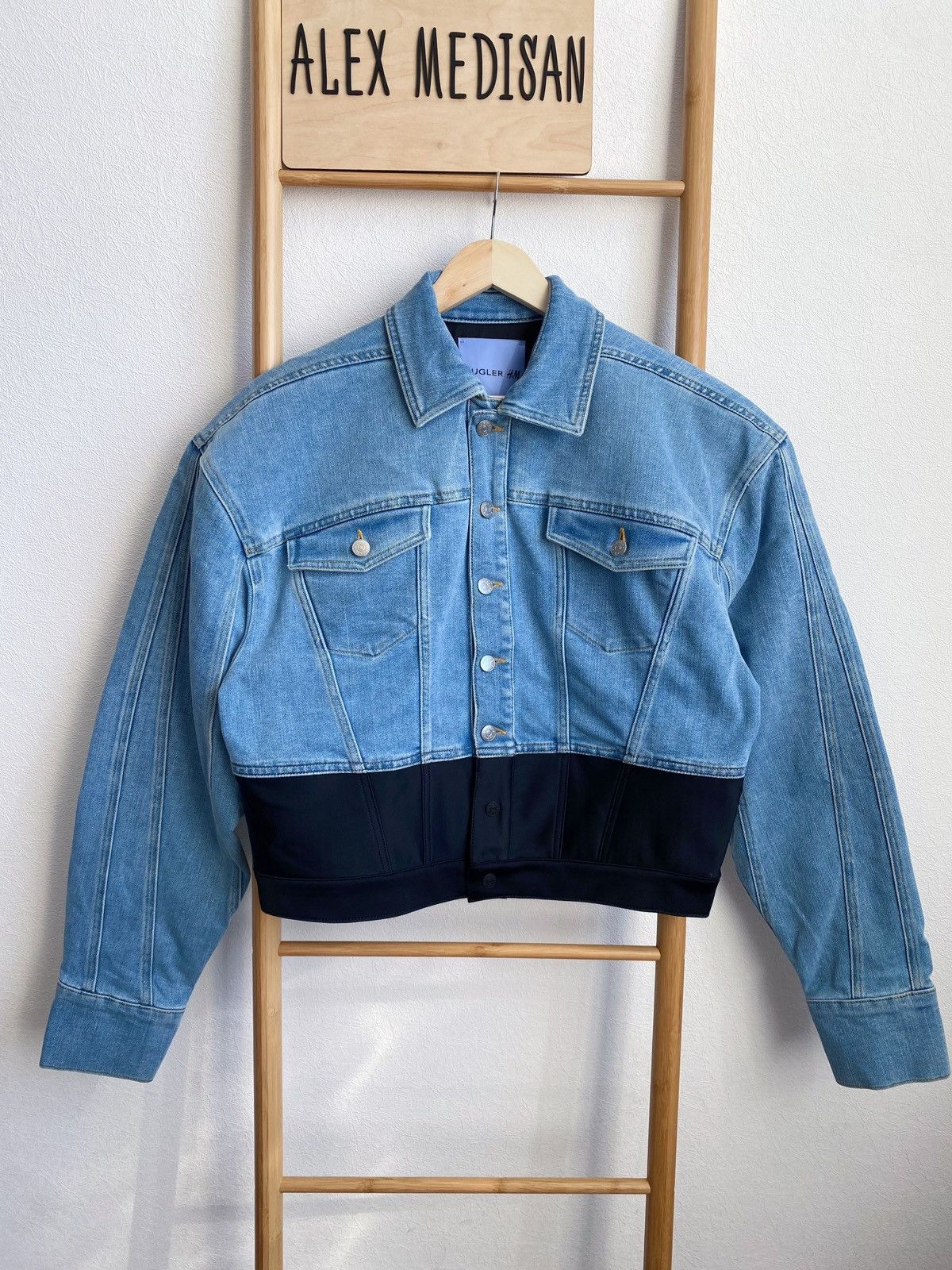 H&M × Mugler × Thierry Mugler Mugler x H&M Denim Jacket Size L Size US L / EU 52-54 / 3 - 11 Thumbnail