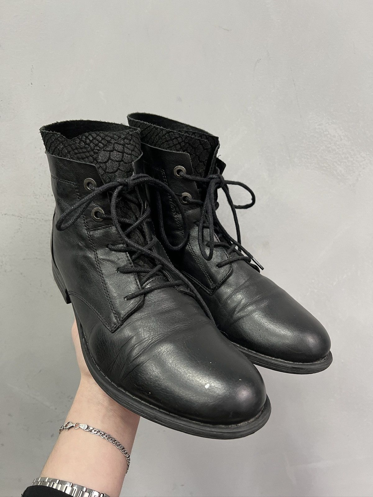 Dirk Bikkembergs Laced Dirk bikkembergs style leather boots ankle moto style Size US 8 / EU 41 - 2 Thumbnail