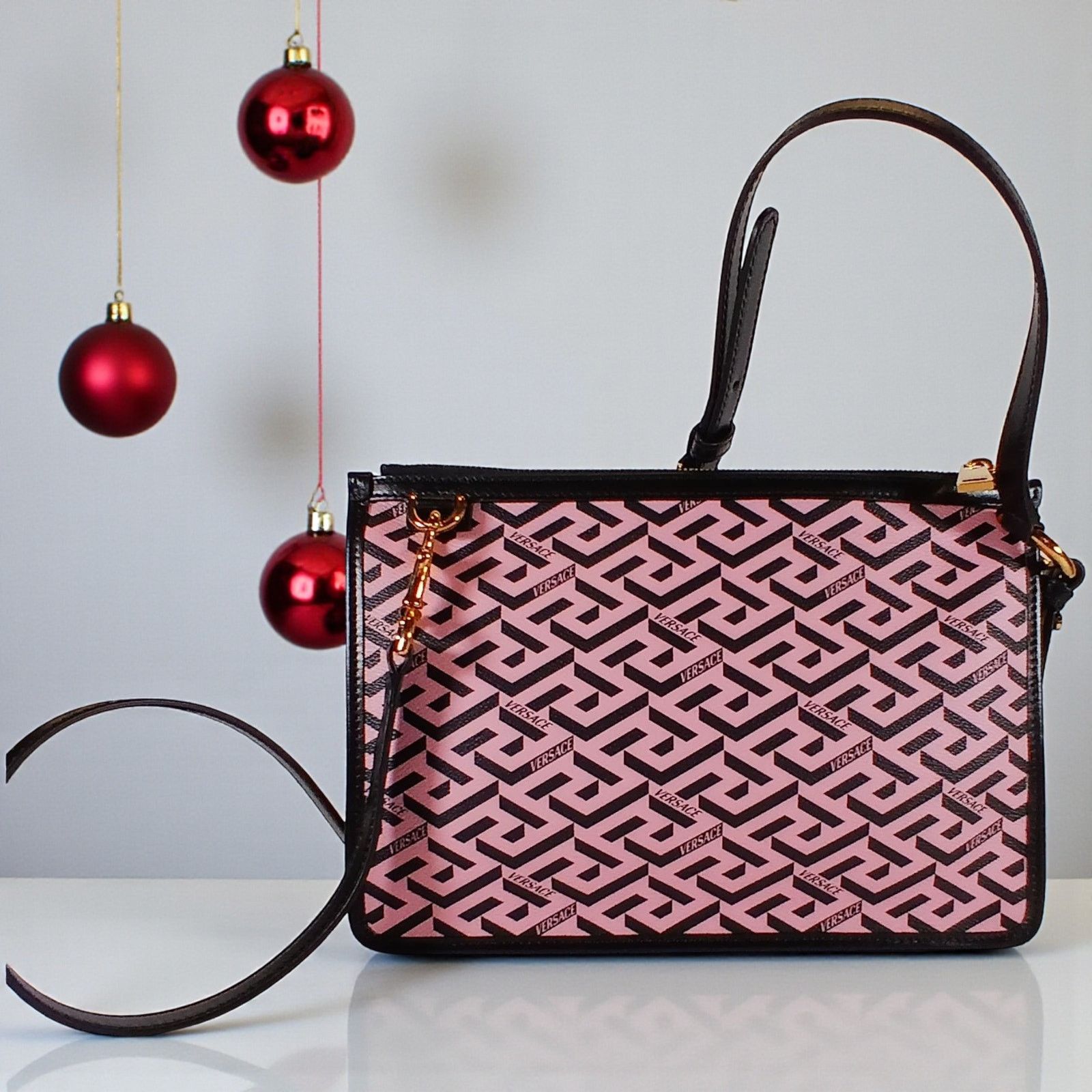 Versace Versace La Greca Signature Coated Canvas Leather Crossbody Size ONE SIZE - 5 Thumbnail