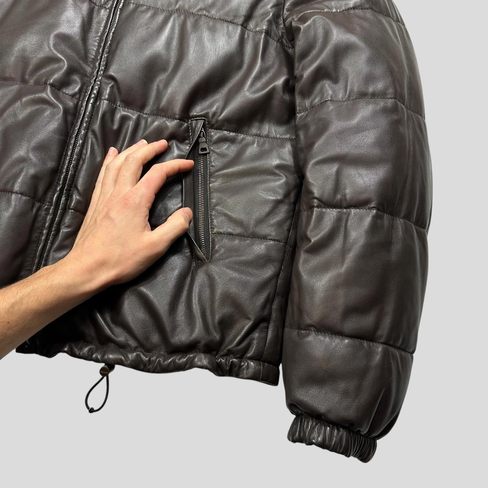 Prada Prada 2012 Leather Reversible Logo Nylon Puffer Jacket - L Size US L / EU 52-54 / 3 - 9 Thumbnail