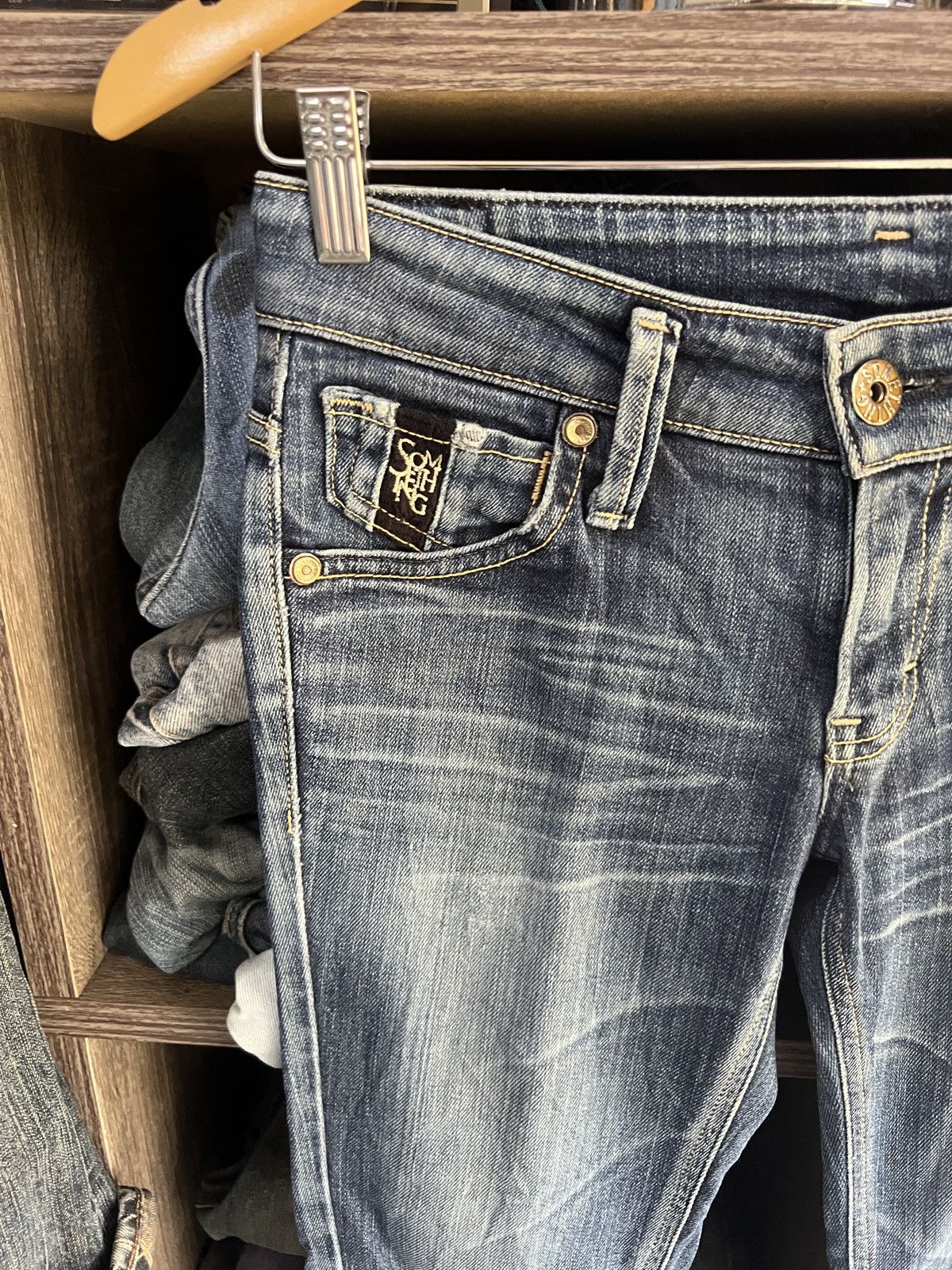 Edwin 🔥Something by Edwin Flared Distressed Denim Size 29" - 6 Thumbnail