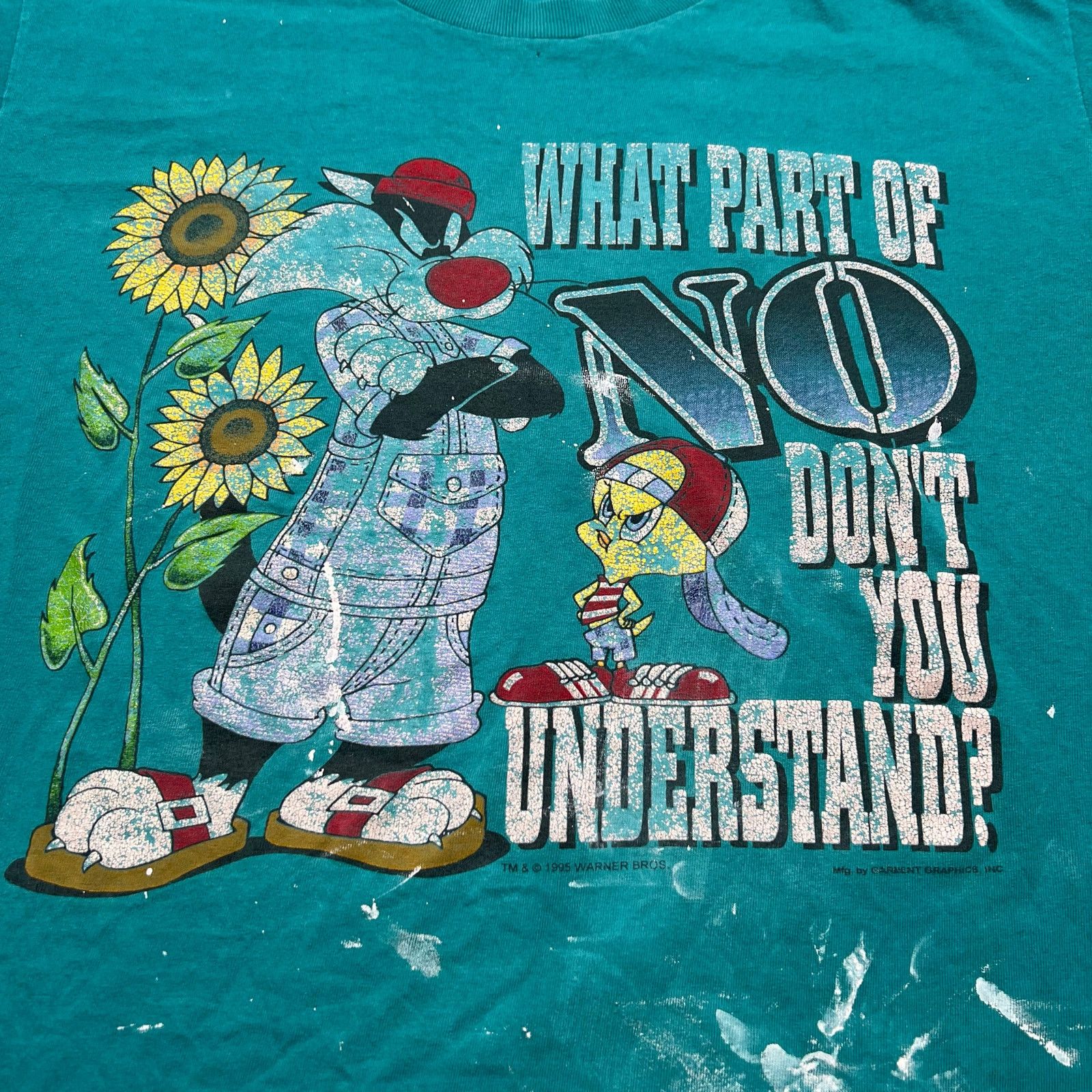 Vintage Vintage 1995 Looney Tunes Sylvester Tweety Shirt What Sz L Size US L / EU 52-54 / 3 - 2 Thumbnail