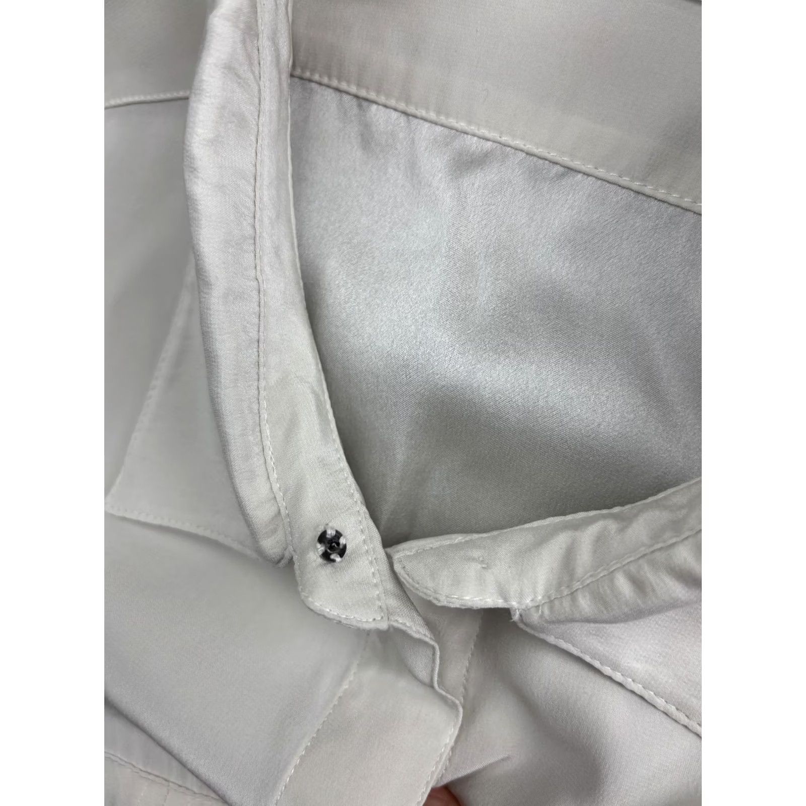 Vintage Elaine Kim Shirt Womens XS Silk Long Sleeve Button-Up Pockets Blouse White Size XS / US 0-2 / IT 36-38 - 6 Thumbnail