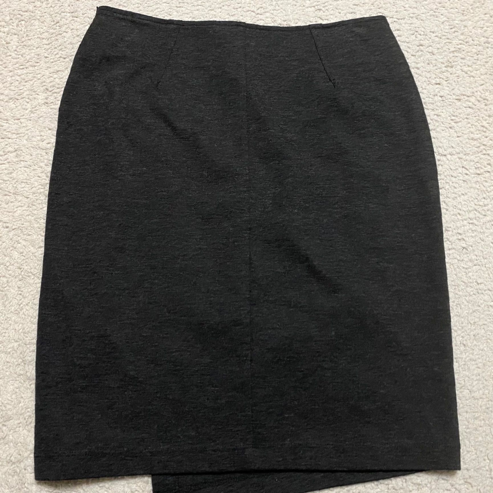 Vintage Cabi Skirt Womens 2 Gray Stretch Ponte Faux Wrap Pencil Straight & Pencil Style Fall Spring Summer 2 Gray Womens Skirt Size 26" / US 2 / IT 38 - 5 Thumbnail
