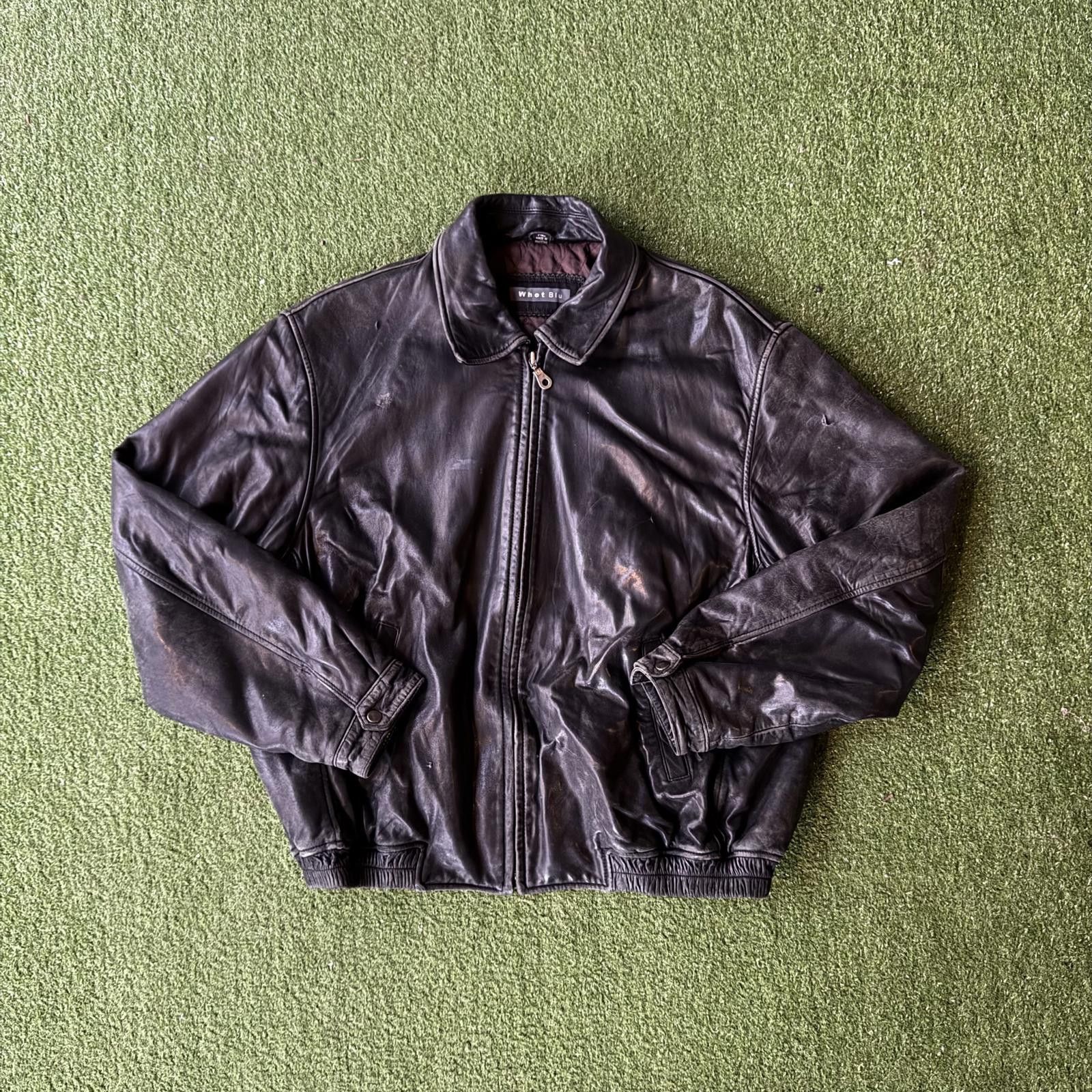 Designer Whet Blu Vintage Black Leather Jacket - XL Size ONE SIZE - 1 Thumbnail