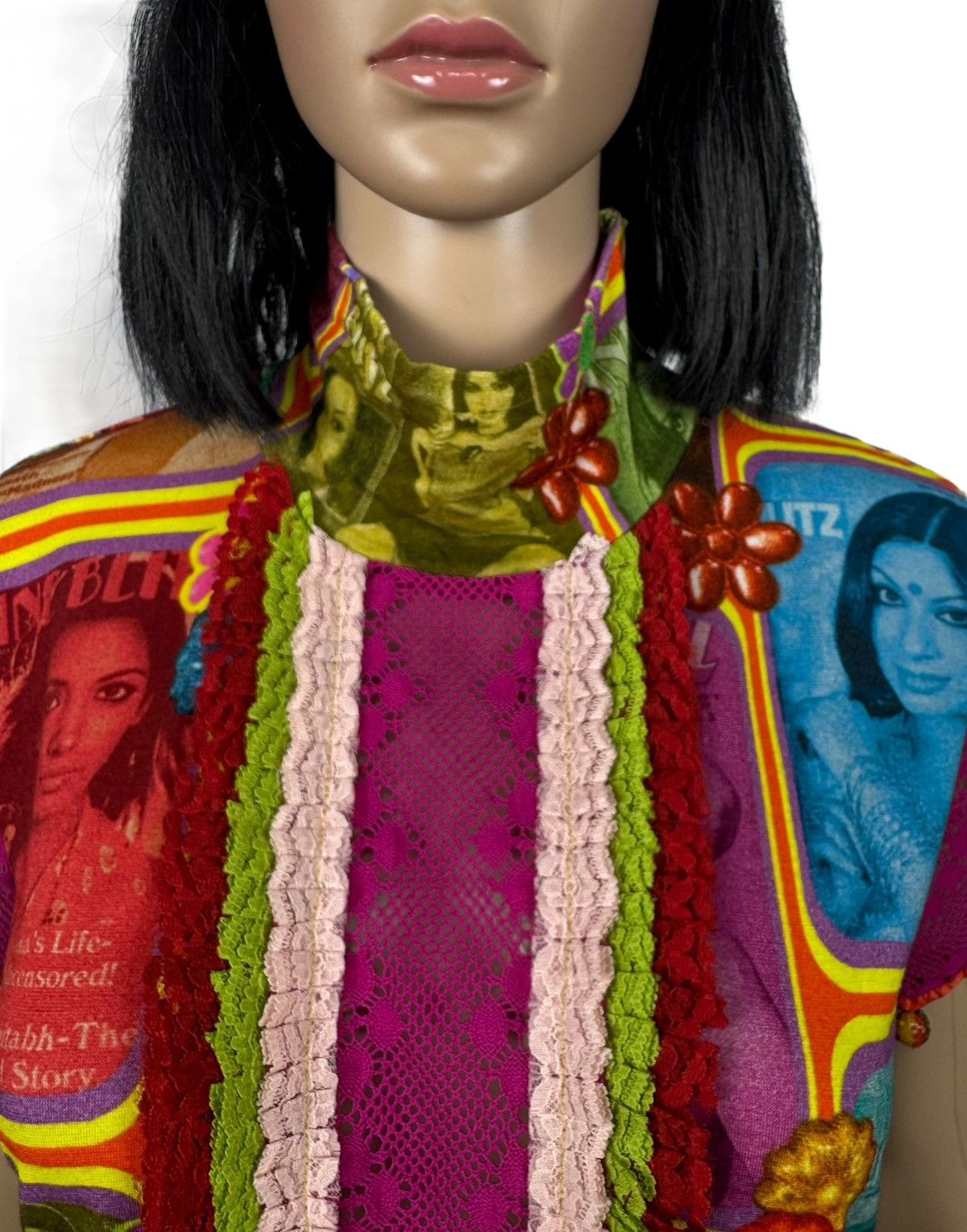 Manish Arora Manish Arora Blouse Pleated Mesh Short Sleeve size XL Size XL / US 12-14 / IT 48-50 - 4 Thumbnail