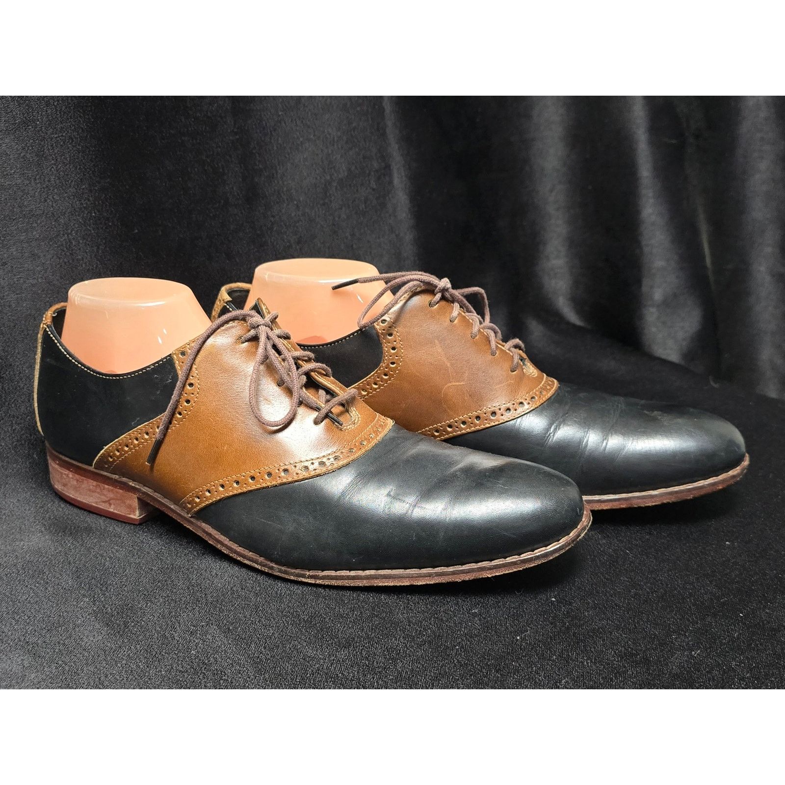 Cole Haan Black & Brown Leather Brogue Oxford Dress Shoes, Men's (Size 12)