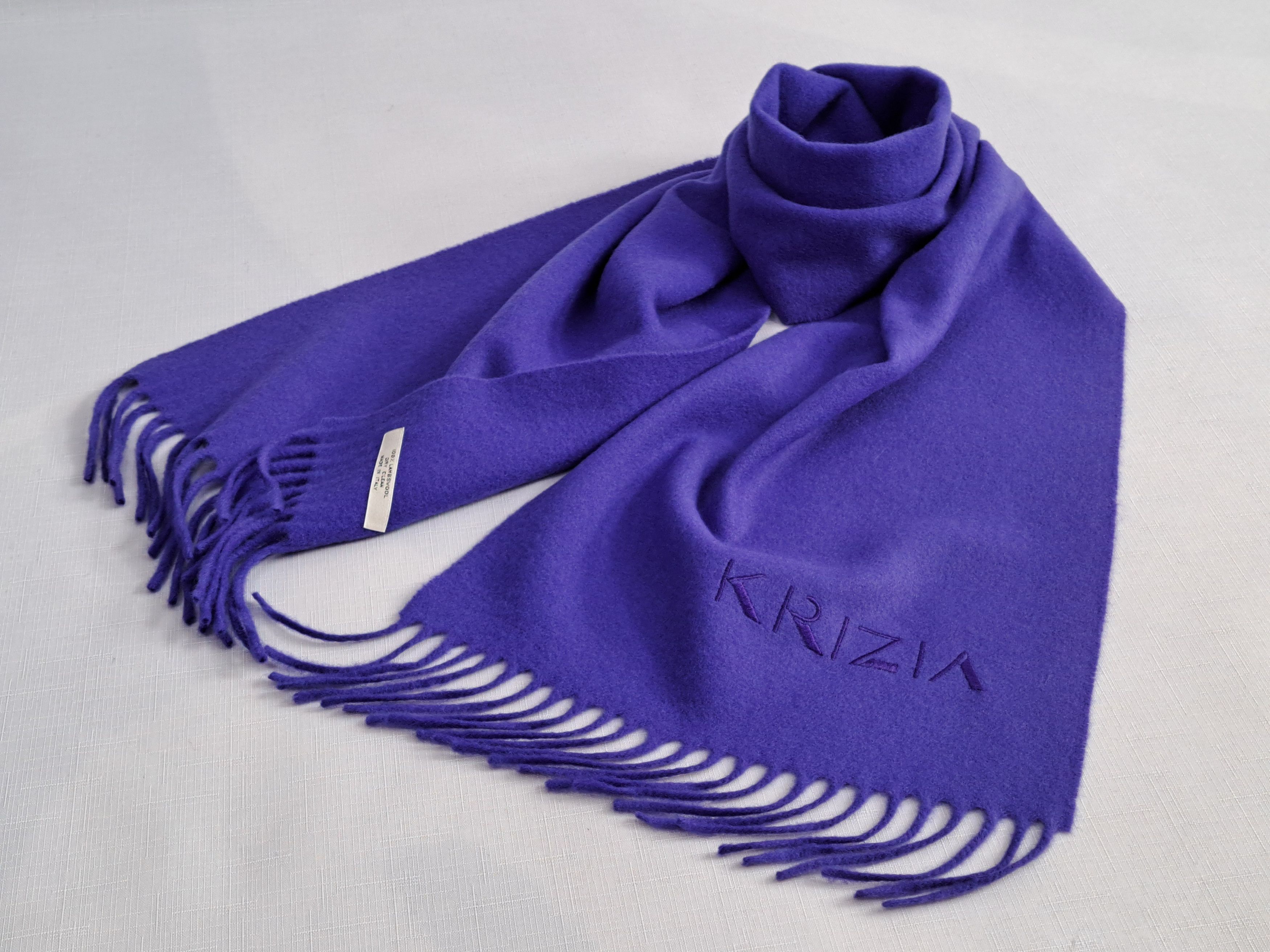 Krizia Uomo KRIZIA vintage lambswool fringe scarf. Size ONE SIZE - 1 Thumbnail