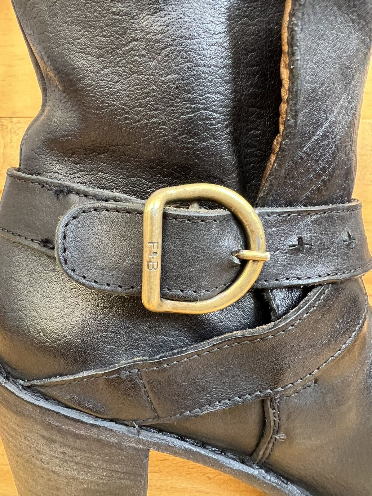 Fiorentini + Baker Fiorentini+Baker leather Buckle Ankle Boots Heel Booties Size US 10 / IT 40 - 19 Thumbnail