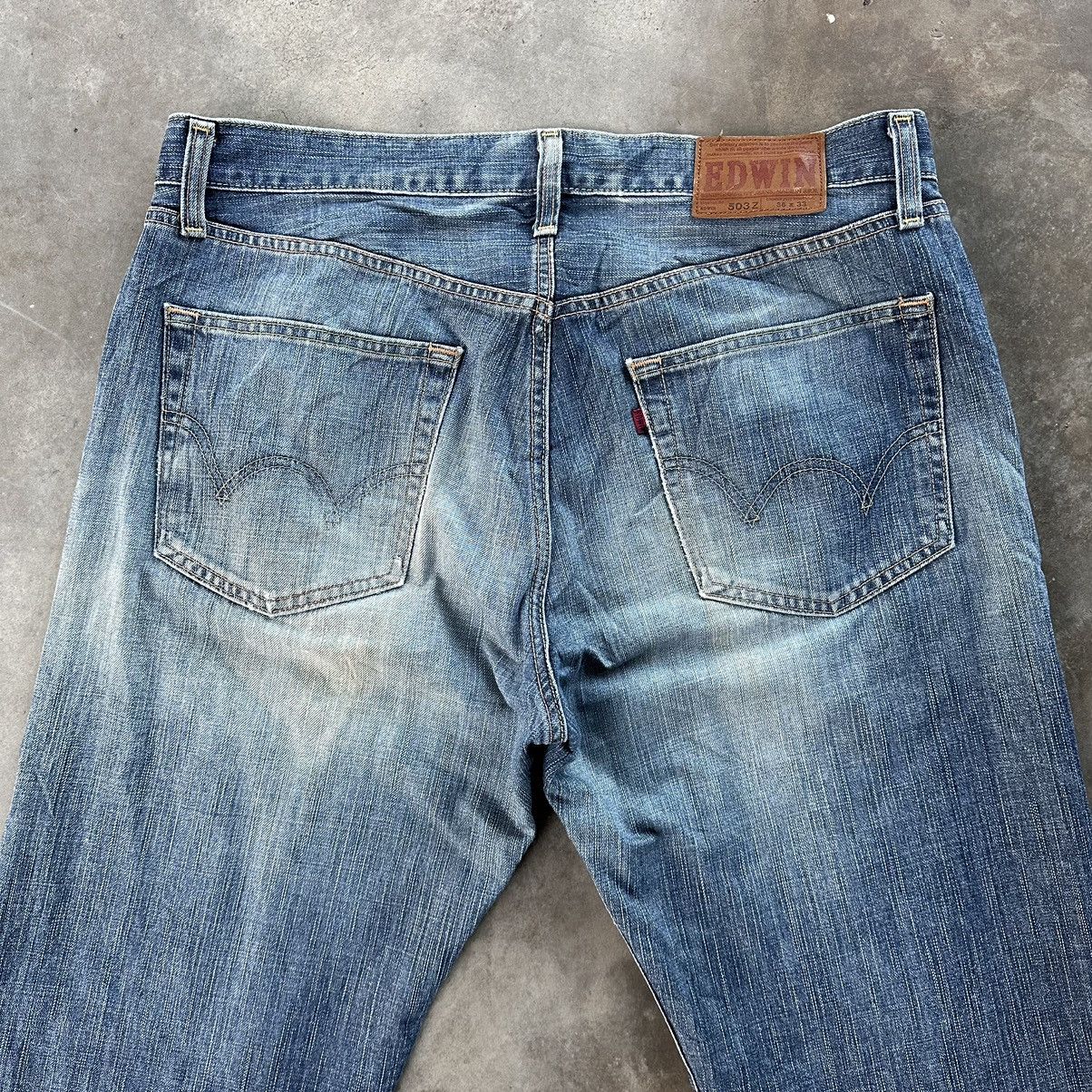 Japanese Brand Vintage Edwin 503 Distressed Jean Faded Denim Pant W38 Size US 38 / EU 54 - 12 Thumbnail
