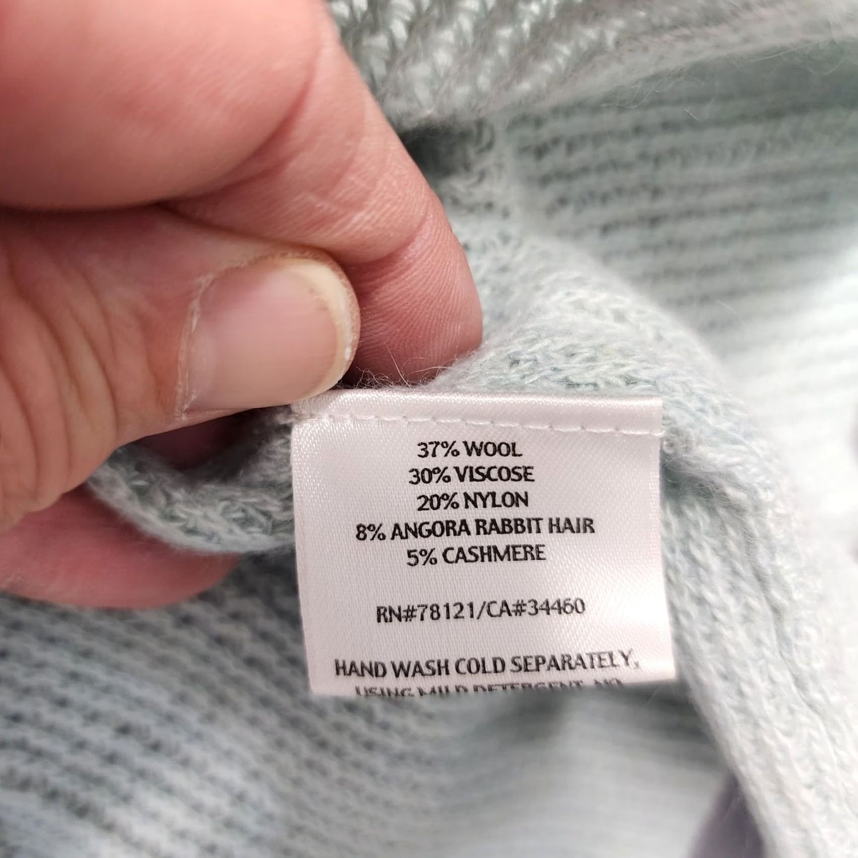 Eileen Fisher VINTAGE Eileen Fisher Sweater Womens Medium Light Blue Wool Angora Cashmere V Neck Pullover Long Sleeve Womens M Blue Angora Cashmere Wool V Neck Size M / US 6-8 / IT 42-44 - 7 Thumbnail