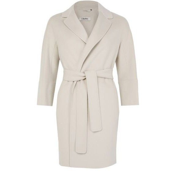 Max Mara MAX MARA Arona Belted White Wool Long Coat New & Authentic ( Size S / US 4 / IT 40 - 1 Thumbnail