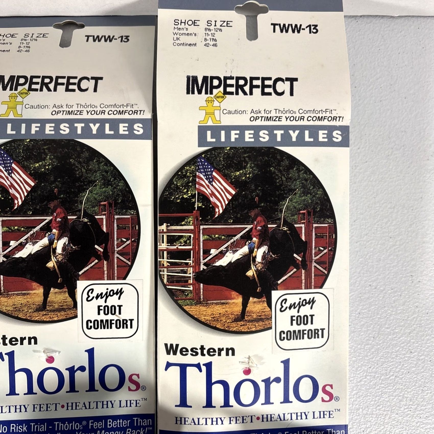 Vintage VINTAGE Thorlos Socks Western Calf Black 8.5-12.5 Men 6 Pack TWW-13 Size ONE SIZE - 3 Thumbnail