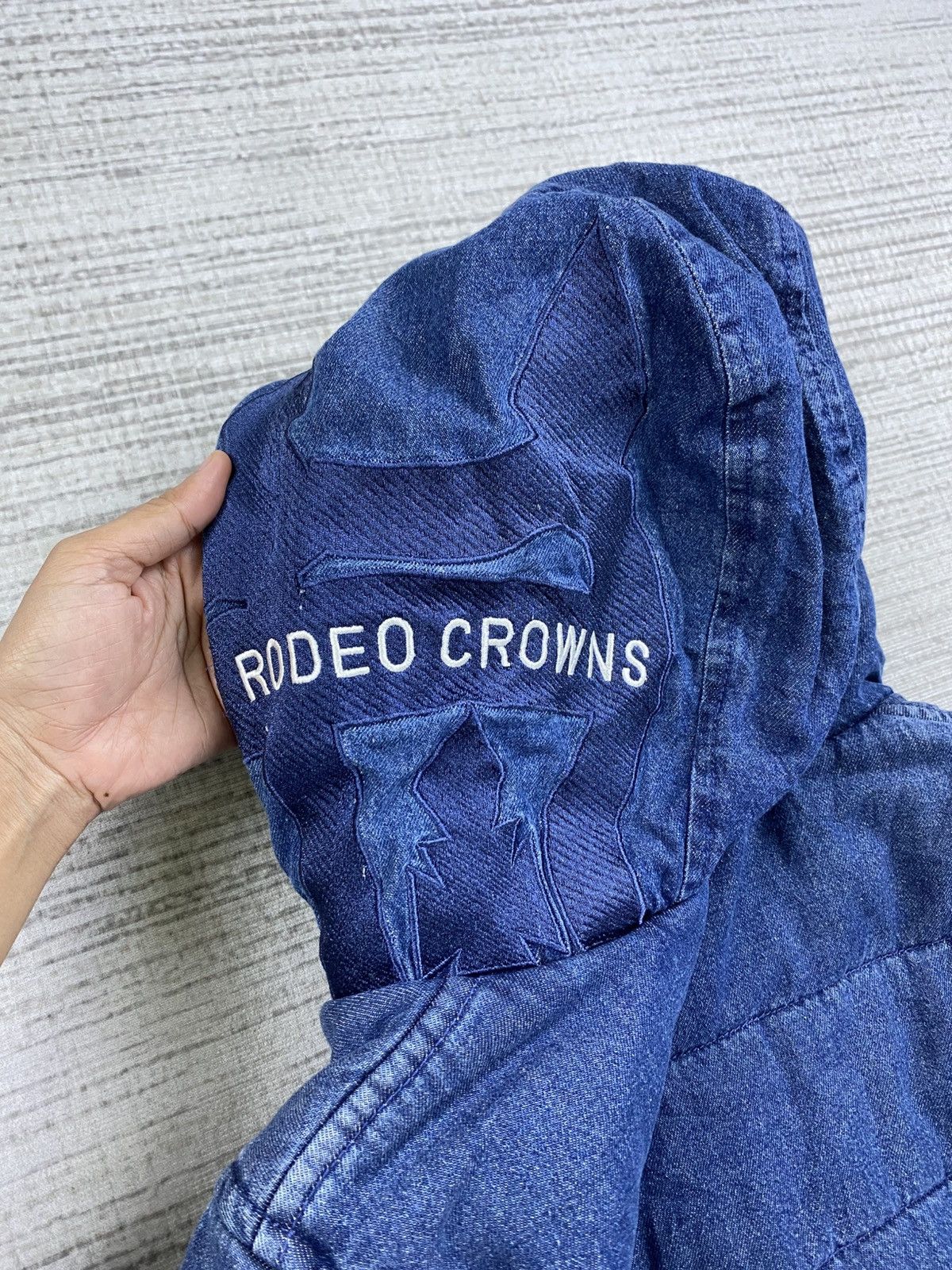 Japanese Brand × Vintage Vintage Rodeo Crown Blue Denim Puffer Down Jacket Size US M / EU 48-50 / 2 - 9 Thumbnail