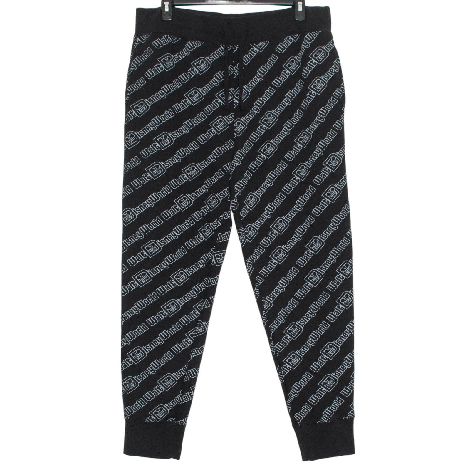 Disney Walt Disney World Parks Jogger Sweatpants Black Athleisure L Size US 37 - 1 Thumbnail