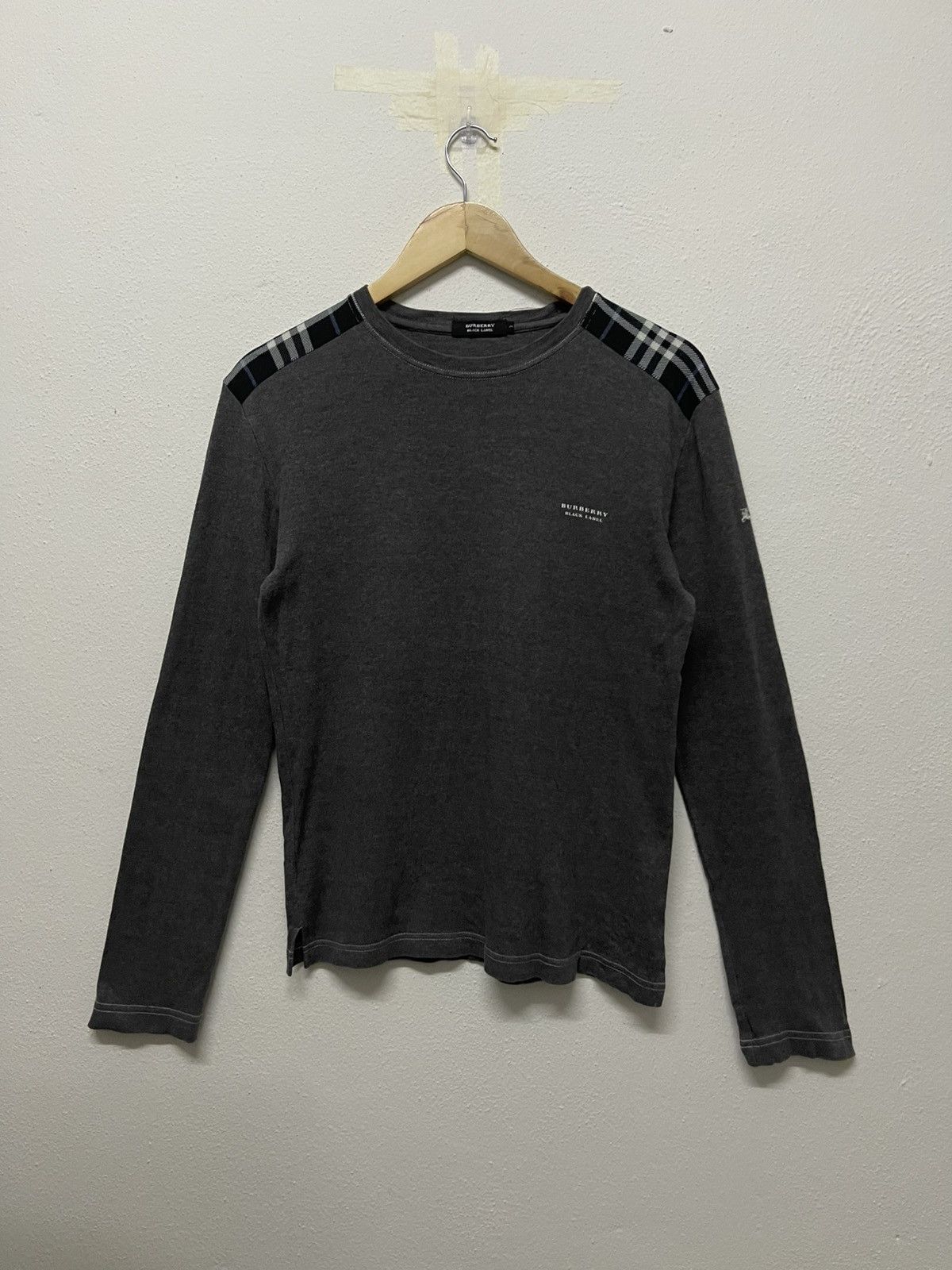 Burberry × Japanese Brand × Vintage 90s BURBERRY BLACK LABEL NOVA CHECK SHOULDER LONG SLEEVE Size US S / EU 44-46 / 1 - 1 Thumbnail