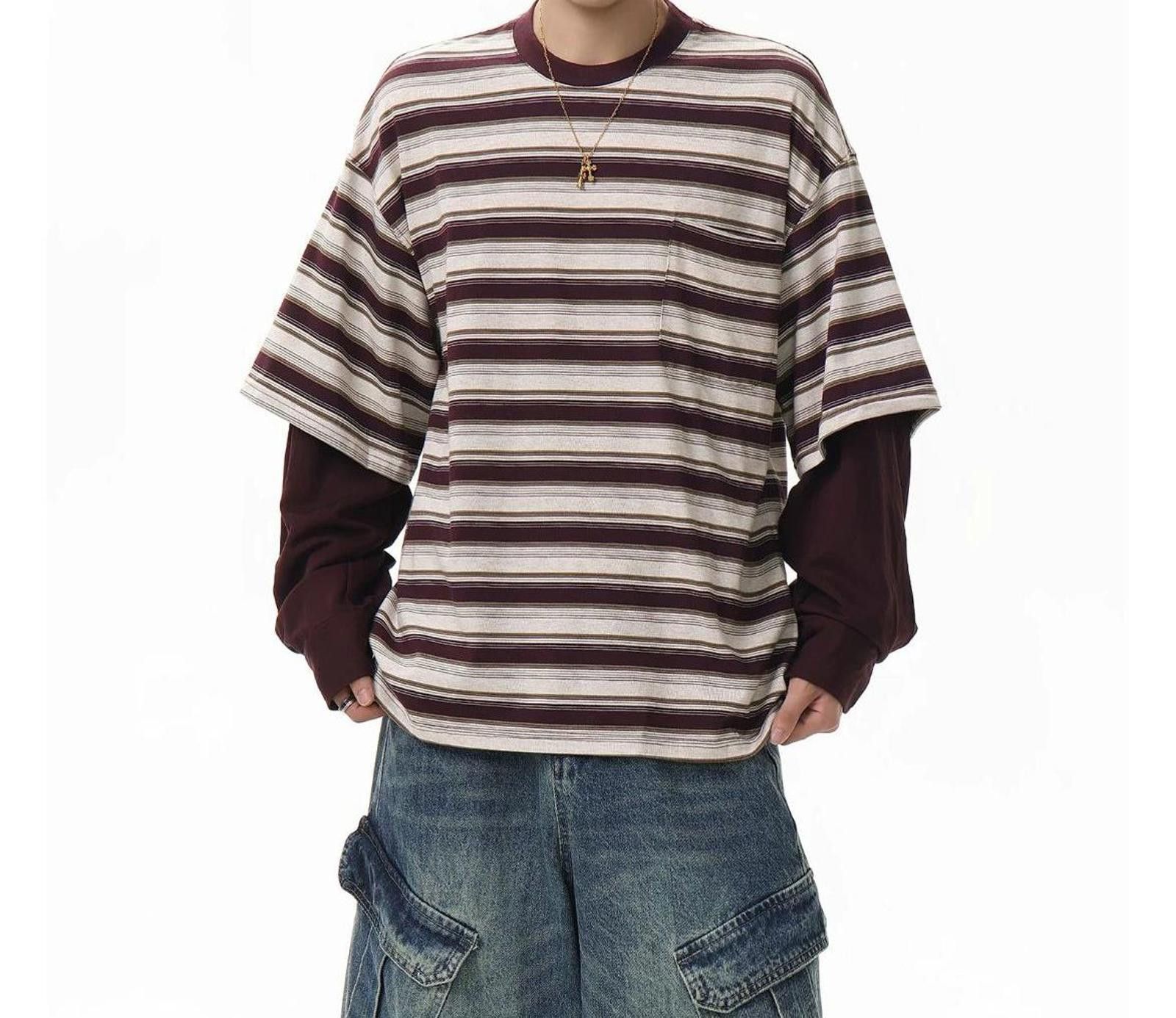 Other Faux-Layer Stripe Thin Pullover Sweatshirt Size US M / EU 48-50 / 2 - 6 Thumbnail