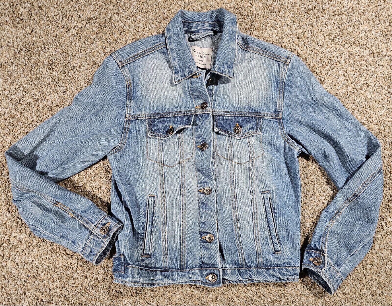 Designer Love Tree Denim Button Up jean jacket size Small Size S / US 4 / IT 40 - 1 Thumbnail