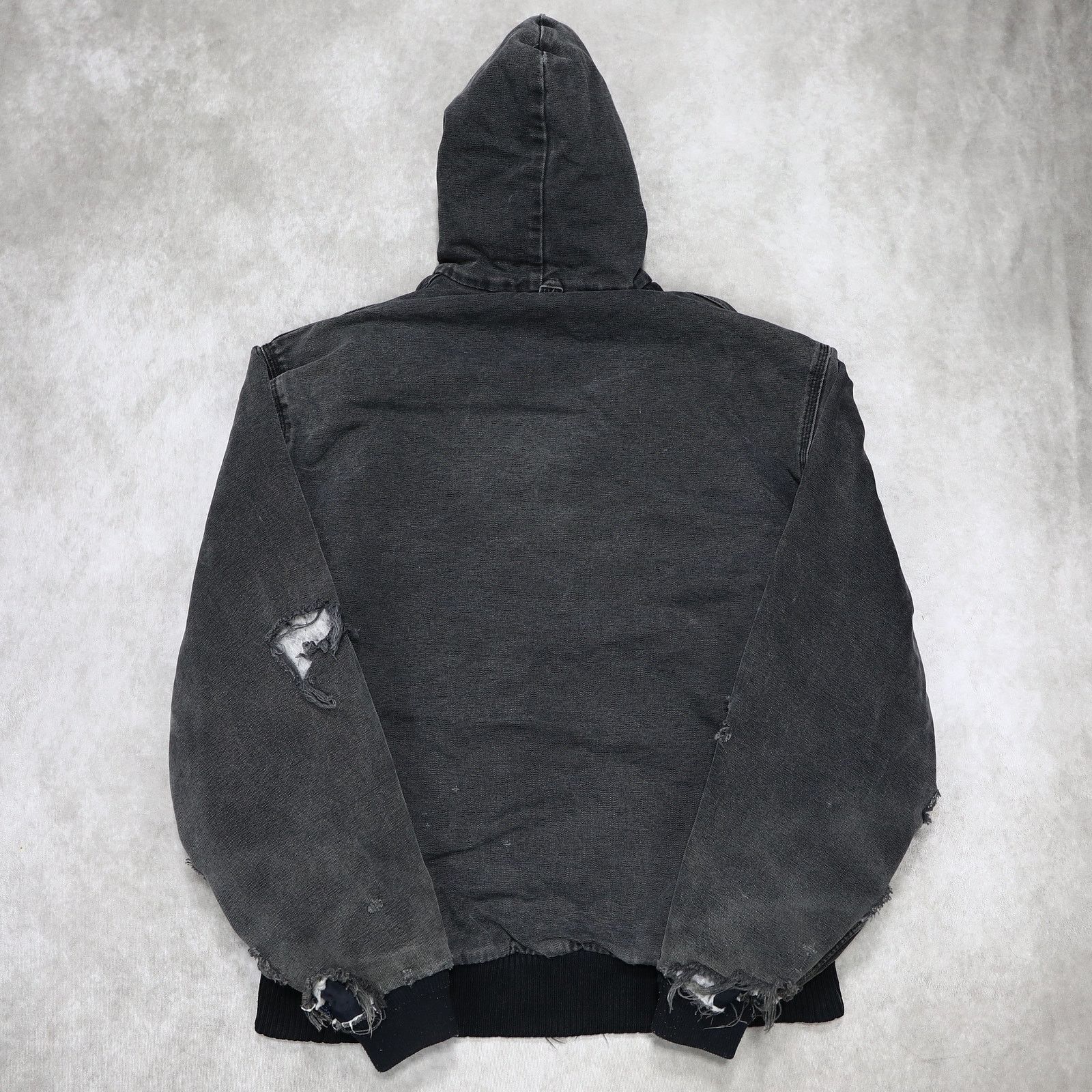 Balenciaga Vintage Thrashed Carhartt JQ1005 Faded Black Hooded Jacket Size US L / EU 52-54 / 3 - 4 Thumbnail
