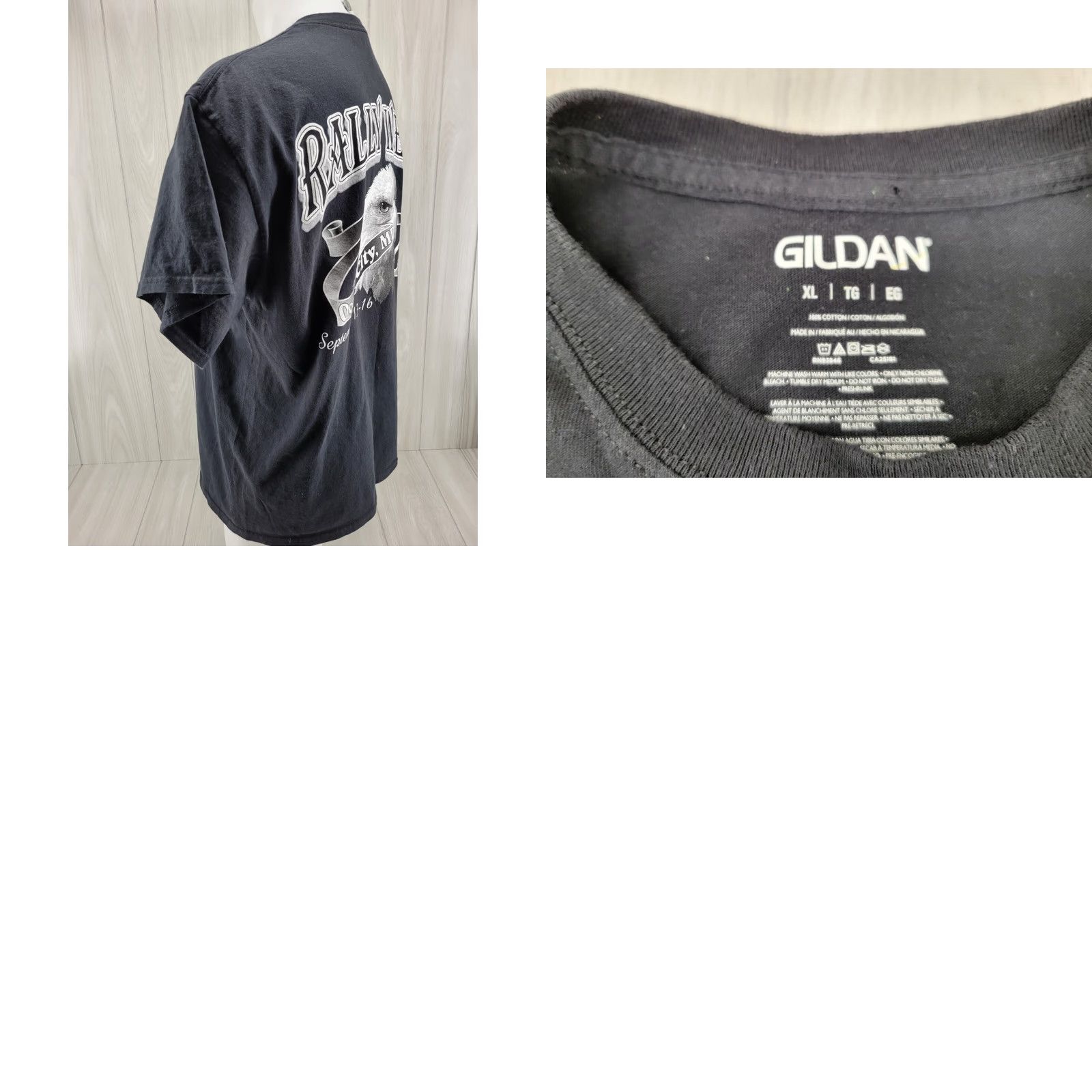 Gildan VINTAGE Men’s Shirt Black 2018 Ocean City MD XL Bike Rally Week Ride Hard Shirt Size US XL / EU 56 / 4 - 8 Thumbnail