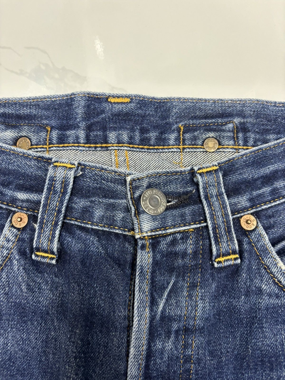 Kapital 🔥VINTAGE LEVIS 201 BIG E SELVEDGE DENIM JEANS RIP BUCKLE Size US 28 / EU 44 - 17 Thumbnail