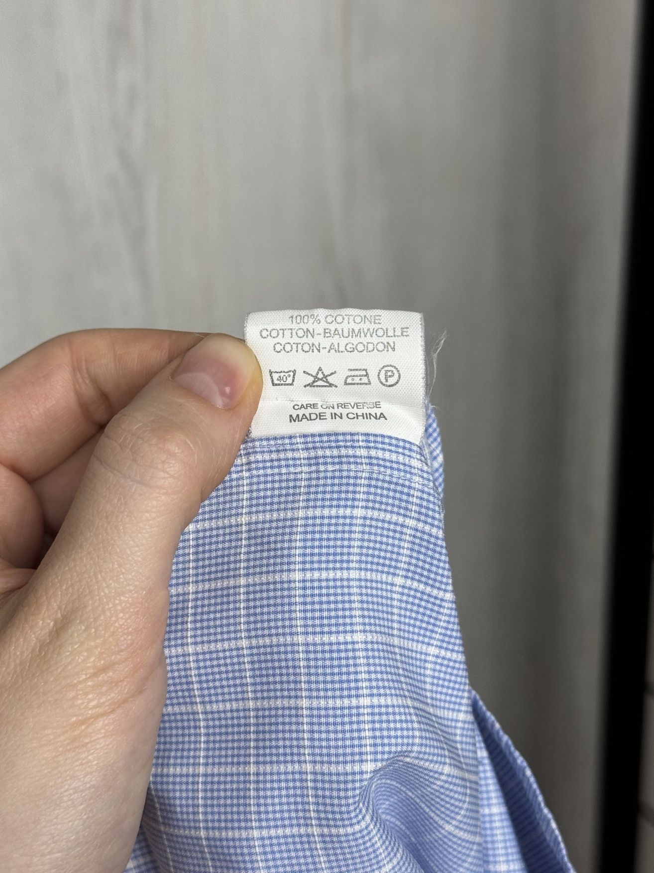 Boggi Boggi Milano 2/100's Blue Check Long Sleeve Dress Shirt 42 Size 42R - 10 Thumbnail
