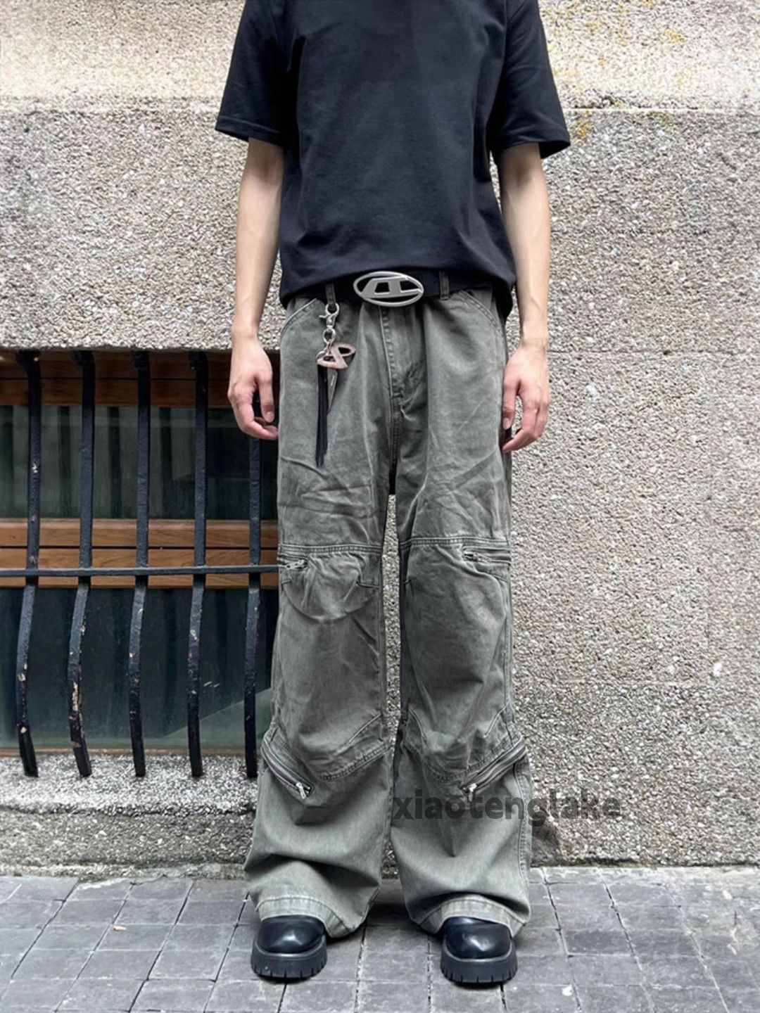 Designer × Japanese Brand × Vintage zipper outdoor workwear carpenter flared baggy pants Size US 32 / EU 48 - 2 Thumbnail
