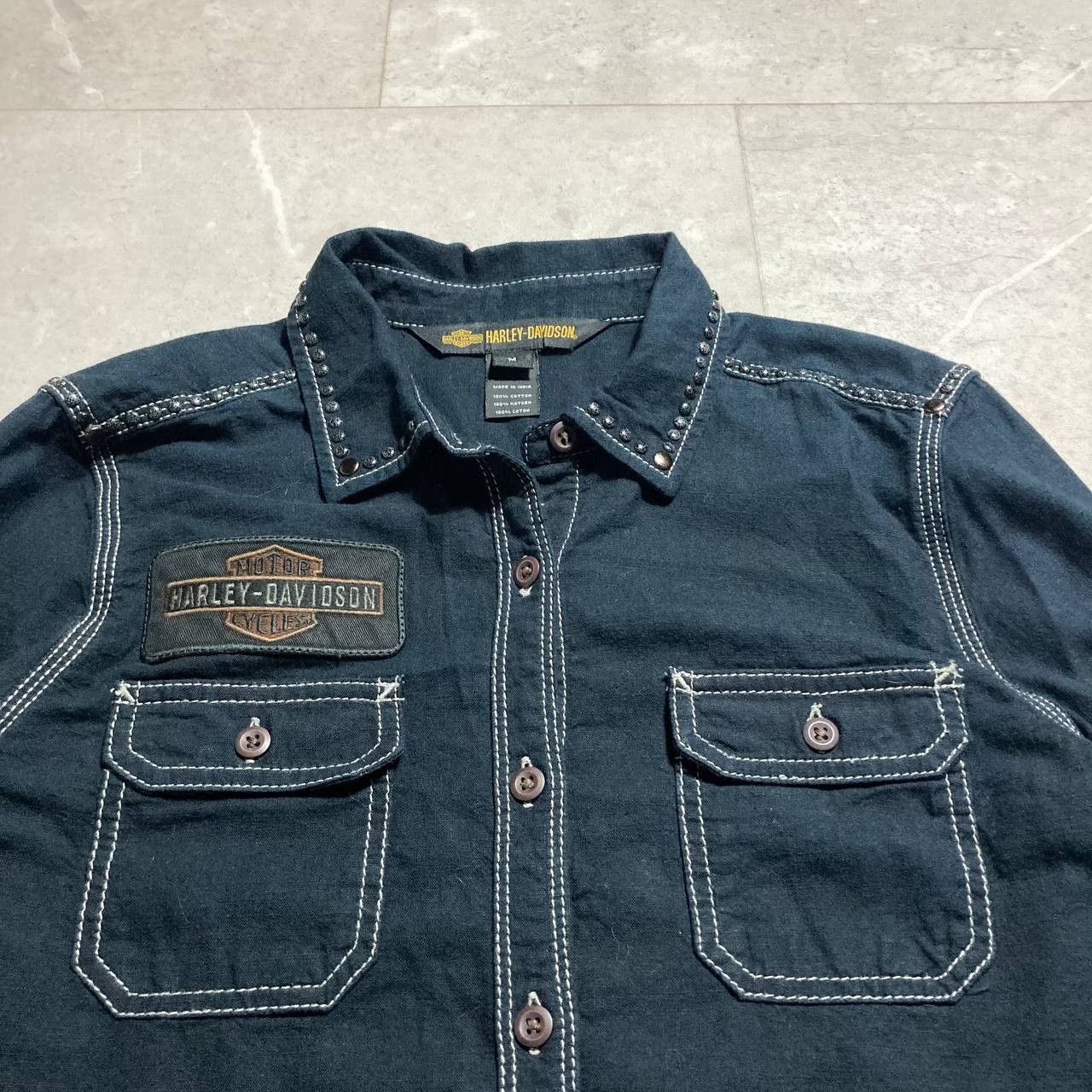 Harley Davidson Vintage Harley Davidson Button Western Cowboy Shirt Size US M / EU 48-50 / 2 - 3 Thumbnail