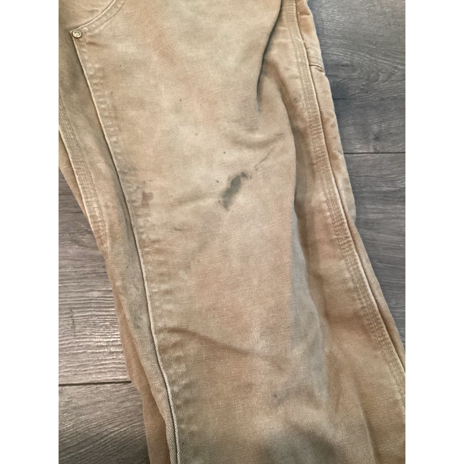 Carhartt VINTAGE Carhartt Jeans Pant Work Distressed Double Knee Denim Tan 34x34 Mens Regular Inseam 30 Size US 34 / EU 50 - 2 Thumbnail