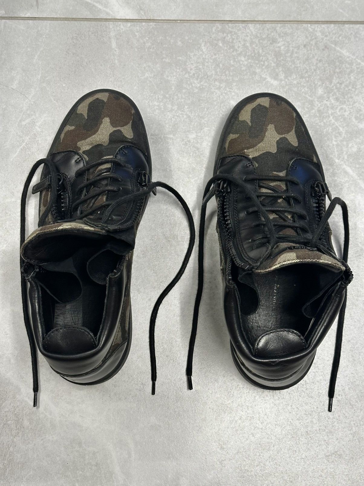Giuseppe Zanotti Giuseppe Zanotti Kriss Camo + Black Zippers Sneaker 42 EU Size US 9 / EU 42 - 17 Thumbnail