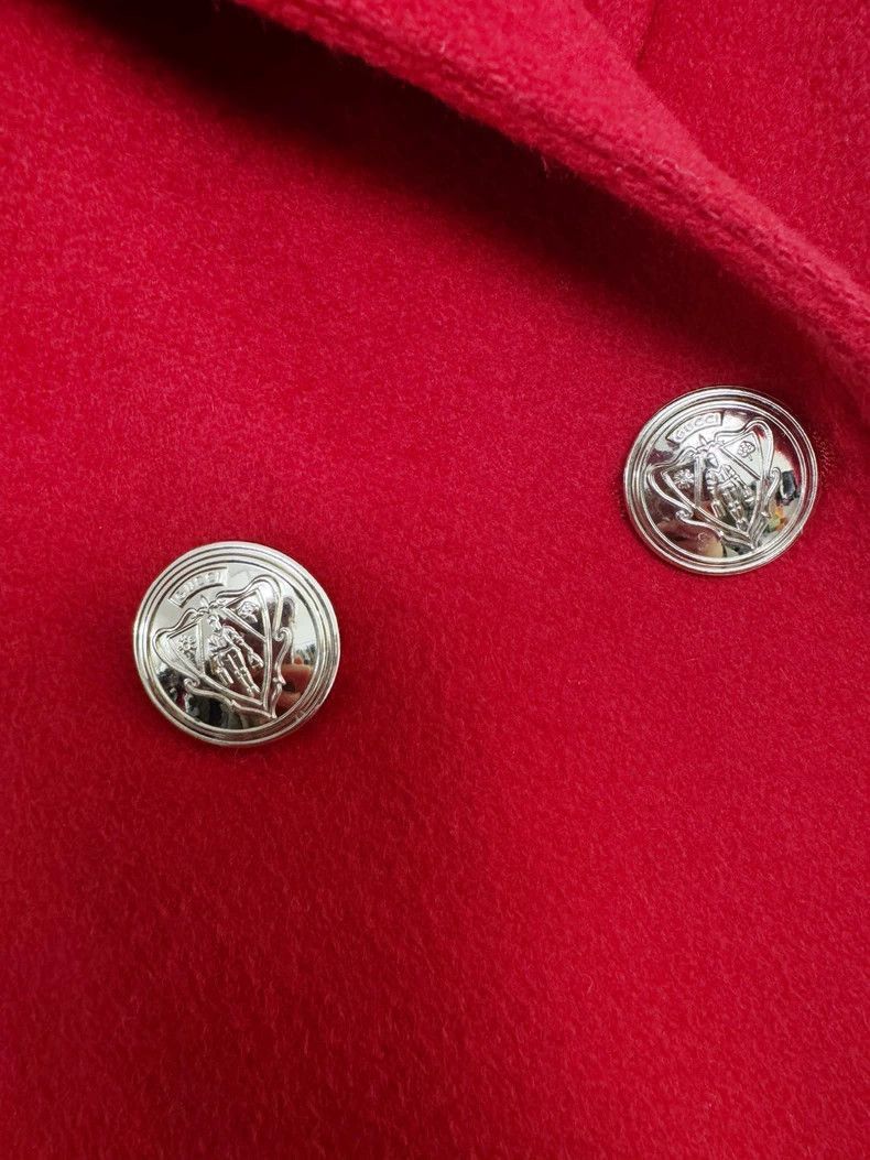 Gucci Gucci Red Wool DoubleBreasted Coat-2505 Size M / US 6-8 / IT 42-44 - 3 Thumbnail