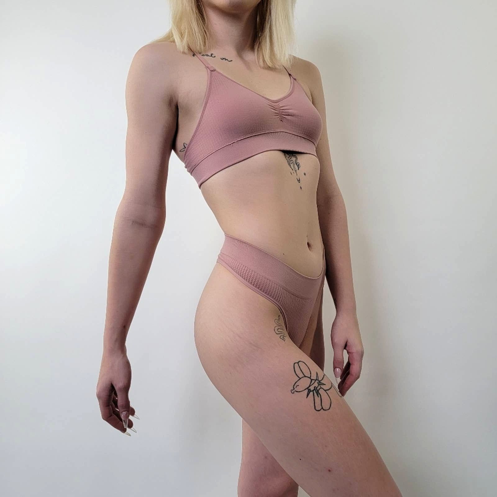 Designer Dusty Pink Plain Lingerie Set - S Size ONE SIZE - 6 Thumbnail